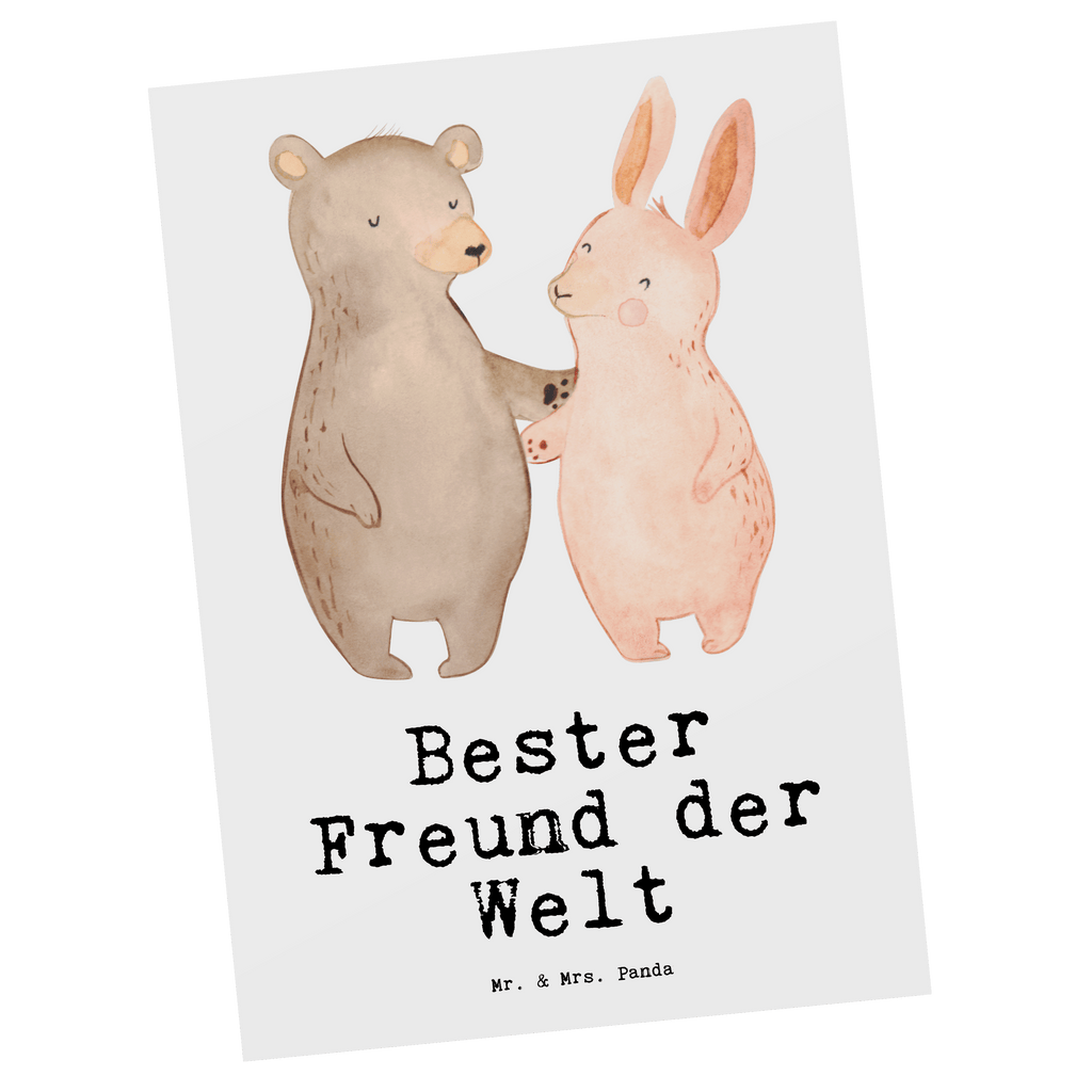 Postkarte Hase Bester Freund der Welt Geschenkkarte, Grußkarte, Karte, Einladung, Ansichtskarte, Geburtstagskarte, Einladungskarte, für, Dankeschön, Geschenk, Schenken, Geburtstag, Geburtstagsgeschenk, Geschenkidee, Danke, Bedanken, Mitbringsel, Freude machen, Geschenktipp, Freund, Mann, Ehemann, Kumpel, Bro, Lebensgefährte, Partner, Lieblingsmensch, Liebe, Herz, Love