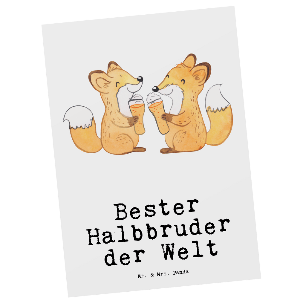 Postkarte Fuchs Bester Halbbruder der Welt Geschenkkarte, Grußkarte, Karte, Einladung, Ansichtskarte, Geburtstagskarte, Einladungskarte, Dankeskarte, für, Dankeschön, Geschenk, Schenken, Geburtstag, Geburtstagsgeschenk, Geschenkidee, Danke, Bedanken, Mitbringsel, Freude machen, Geschenktipp, Halbbruder, Stiefbruder, Stief, Stiefgeschwister, Bruder, Brudi, Geschwister, Bruderherz, Schwester, Familie, Kleinigkeit, Brother, Bester, Sohn