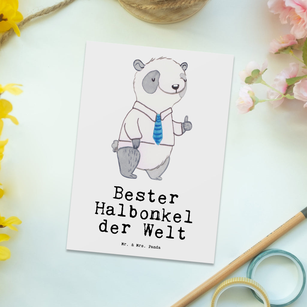 Postkarte Panda Bester Halbonkel der Welt Geschenkkarte, Grußkarte, Karte, Einladung, Ansichtskarte, Geburtstagskarte, Einladungskarte, für, Dankeschön, Geschenk, Schenken, Geburtstag, Geburtstagsgeschenk, Geschenkidee, Danke, Bedanken, Mitbringsel, Freude machen, Geschenktipp, Onkel, bester Onkel, Halbonkel, Stiefonkel, Stief, Stiefgeschwister, Familie, Kleinigkeit