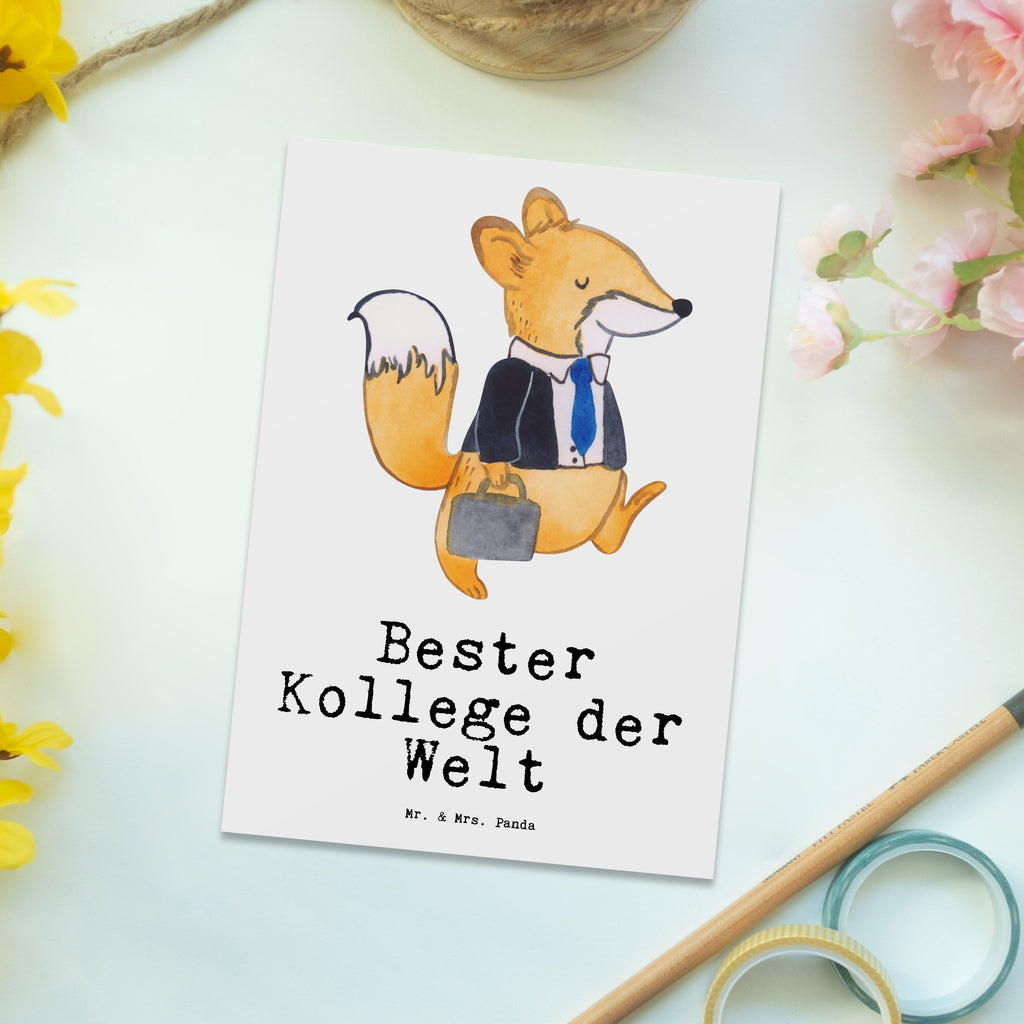 Postkarte Fuchs Bester Kollege der Welt Geschenkkarte, Grußkarte, Karte, Einladung, Ansichtskarte, Geburtstagskarte, Einladungskarte, Dankeskarte, für, Dankeschön, Geschenk, Schenken, Geburtstag, Geburtstagsgeschenk, Geschenkidee, Danke, Bedanken, Mitbringsel, Freude machen, Geschenktipp, Arbeitskollege, Kollege, Büro, Abschiedsgeschenk, Ruhestand, Arbeit, Mitarbeiter, Berufsgenosse, Beruf