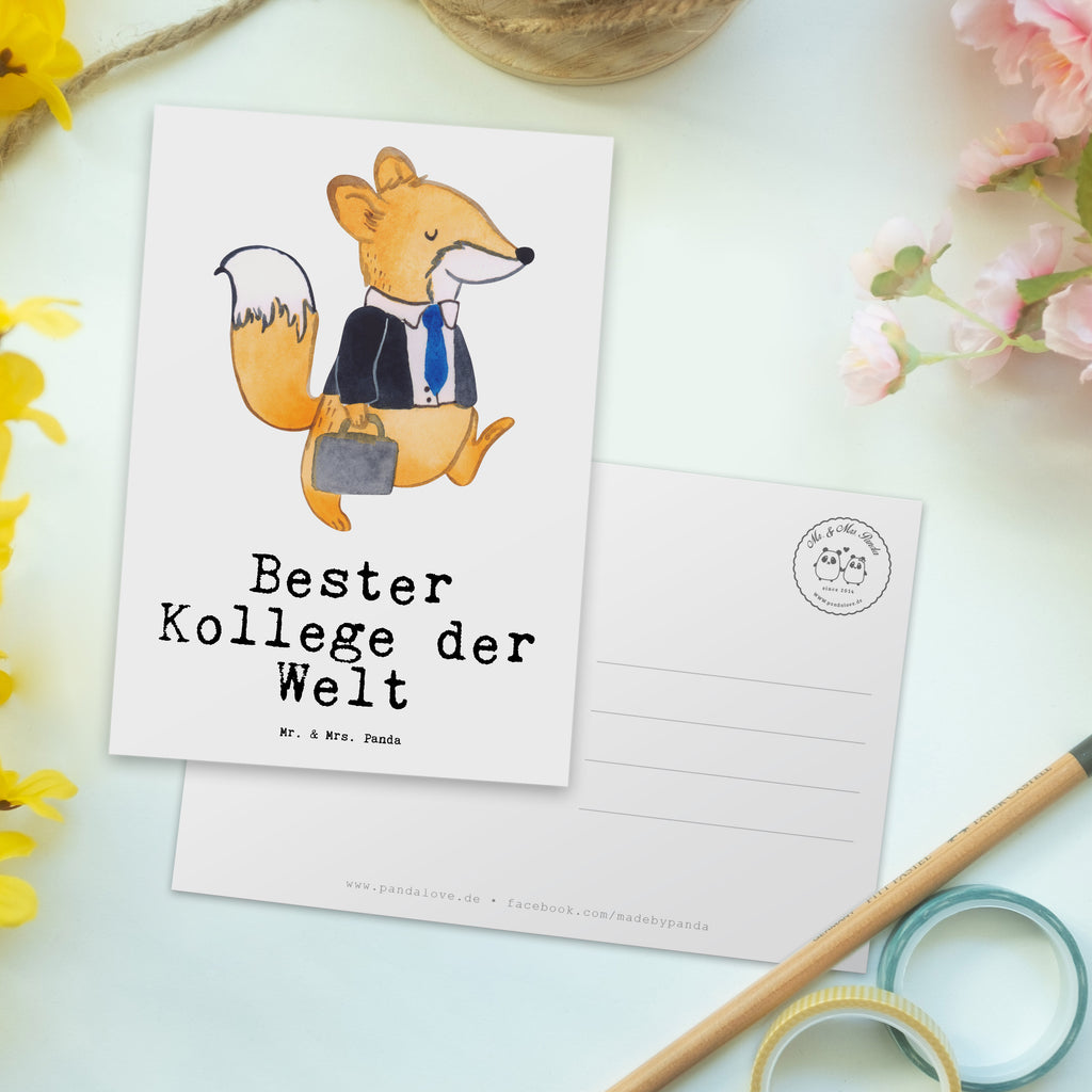 Postkarte Fuchs Bester Kollege der Welt Geschenkkarte, Grußkarte, Karte, Einladung, Ansichtskarte, Geburtstagskarte, Einladungskarte, Dankeskarte, für, Dankeschön, Geschenk, Schenken, Geburtstag, Geburtstagsgeschenk, Geschenkidee, Danke, Bedanken, Mitbringsel, Freude machen, Geschenktipp, Arbeitskollege, Kollege, Büro, Abschiedsgeschenk, Ruhestand, Arbeit, Mitarbeiter, Berufsgenosse, Beruf