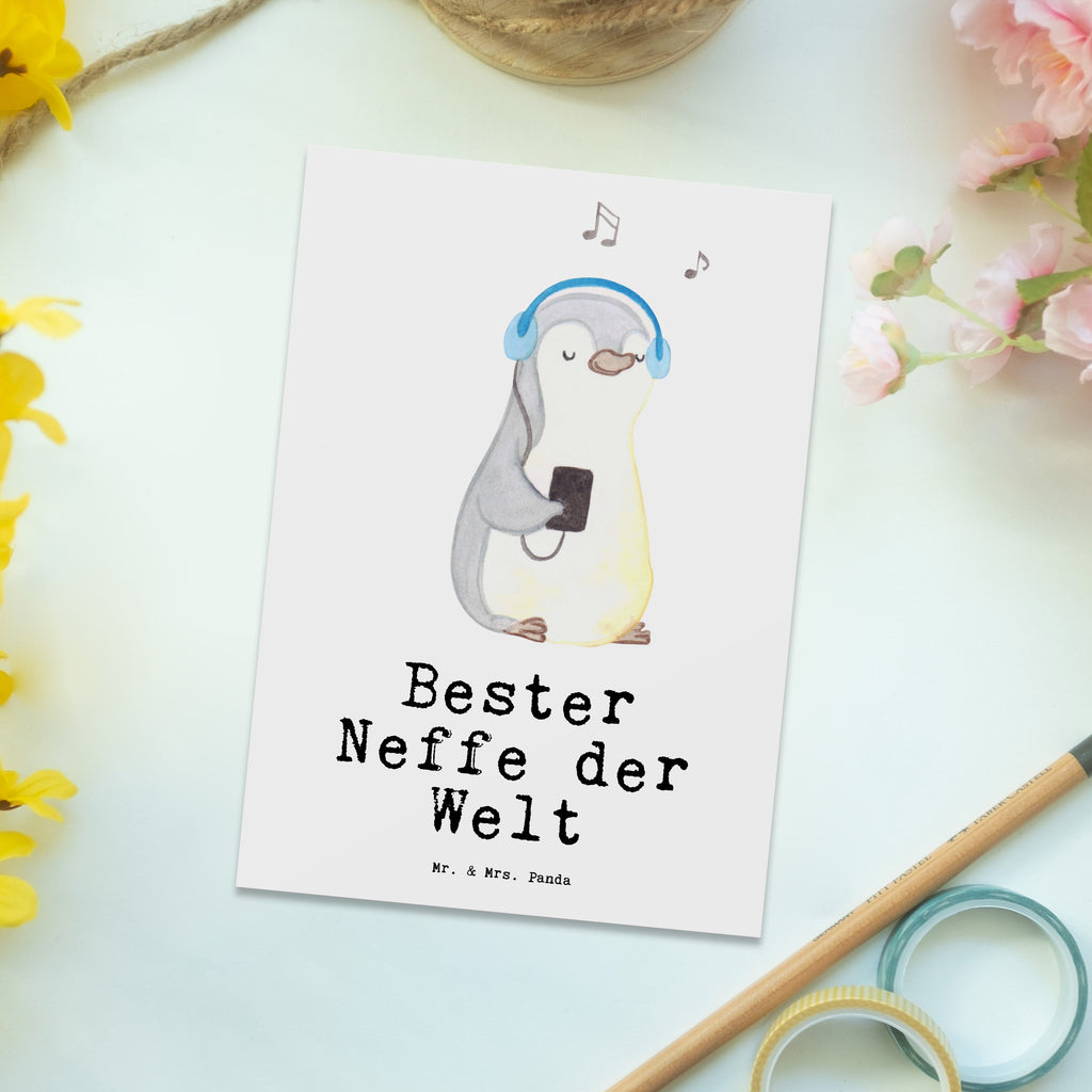 Postkarte Pinguin Bester Neffe der Welt Geschenkkarte, Grußkarte, Karte, Einladung, Ansichtskarte, Geburtstagskarte, Einladungskarte, Dankeskarte, für, Dankeschön, Geschenk, Schenken, Geburtstag, Geburtstagsgeschenk, Geschenkidee, Danke, Bedanken, Mitbringsel, Freude machen, Geschenktipp, Neffe, Onkel, Tante, Patentante, Patentonkel, Patenkind, Taufe, Sohn der Schwester, Sohn des Bruders, Bester
