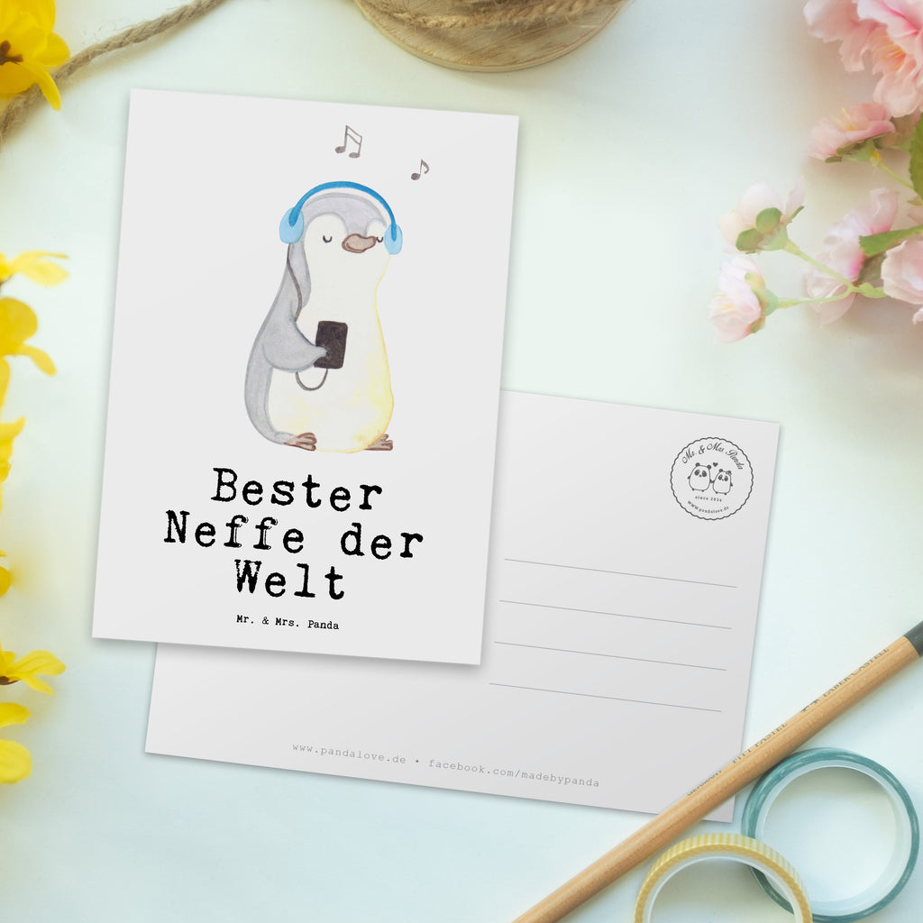 Postkarte Pinguin Bester Neffe der Welt Geschenkkarte, Grußkarte, Karte, Einladung, Ansichtskarte, Geburtstagskarte, Einladungskarte, Dankeskarte, für, Dankeschön, Geschenk, Schenken, Geburtstag, Geburtstagsgeschenk, Geschenkidee, Danke, Bedanken, Mitbringsel, Freude machen, Geschenktipp, Neffe, Onkel, Tante, Patentante, Patentonkel, Patenkind, Taufe, Sohn der Schwester, Sohn des Bruders, Bester
