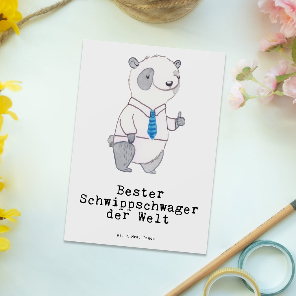 Postkarte Panda Bester Schwippschwager der Welt Geschenkkarte, Grußkarte, Karte, Einladung, Ansichtskarte, Geburtstagskarte, Einladungskarte, für, Dankeschön, Geschenk, Schenken, Geburtstag, Geburtstagsgeschenk, Geschenkidee, Danke, Bedanken, Mitbringsel, Freude machen, Geschenktipp, Schwippschwager, Schwibschwager, Schwipschwager, Schwager, Schwager des Ehepartners, Familie, Verwandtschaft, angeheiratet