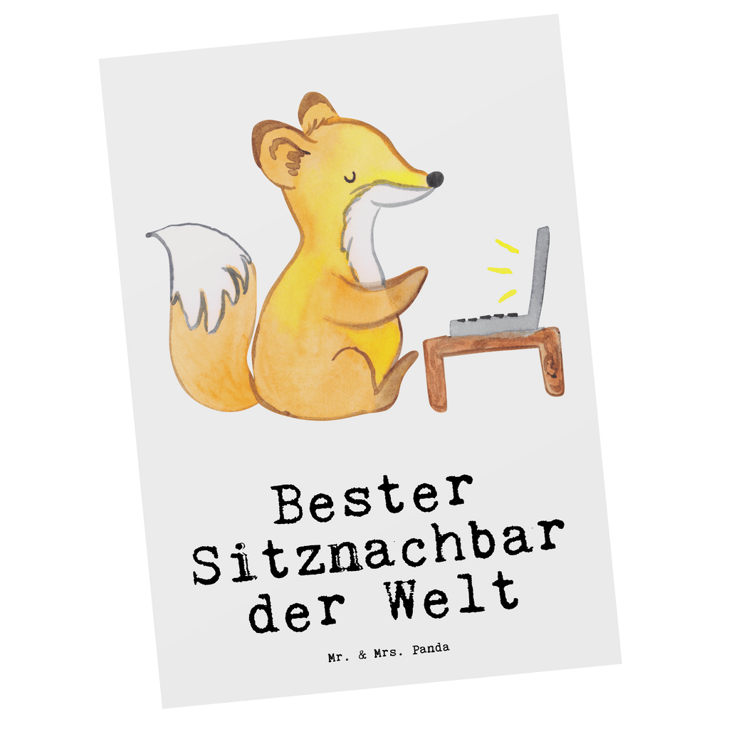 Postkarte Fuchs Bester Sitznachbar der Welt Geschenkkarte, Grußkarte, Karte, Einladung, Ansichtskarte, Geburtstagskarte, Einladungskarte, für, Dankeschön, Geschenk, Schenken, Geburtstag, Geburtstagsgeschenk, Geschenkidee, Danke, Bedanken, Mitbringsel, Freude machen, Geschenktipp, Sitznachbar, Stuhlnachbar, Nachbar, Uni, Universität, Seminar, Kommilitone, Tischnachbar, Schule, Mitschüler, Mitstudent, Hochschule