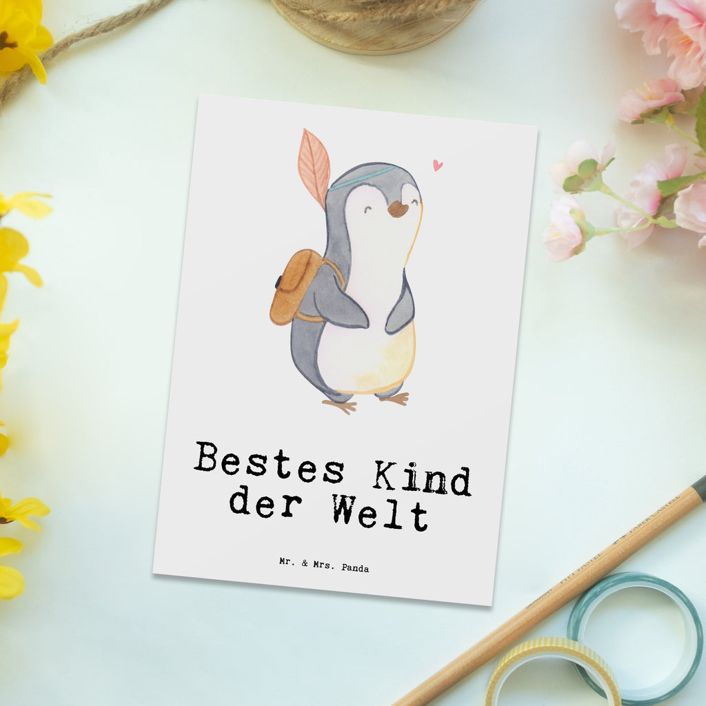 Postkarte Pinguin Bestes Kind der Welt Geschenkkarte, Grußkarte, Karte, Einladung, Ansichtskarte, Geburtstagskarte, Einladungskarte, Dankeskarte, für, Dankeschön, Geschenk, Schenken, Geburtstag, Geburtstagsgeschenk, Geschenkidee, Danke, Bedanken, Mitbringsel, Freude machen, Geschenktipp, Kinder, Kind, Kid, Kids, Kiddy, Bestes, Tochter, Sohn, Nachwuchs, Geburt, Liebling, Taufe