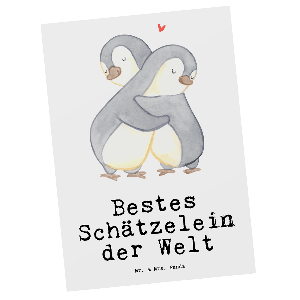 Postkarte Pinguin Bestes Schätzelein der Welt Geschenkkarte, Grußkarte, Karte, Einladung, Ansichtskarte, Geburtstagskarte, Einladungskarte, Dankeskarte, für, Dankeschön, Geschenk, Schenken, Geburtstag, Geburtstagsgeschenk, Geschenkidee, Danke, Bedanken, Mitbringsel, Freude machen, Geschenktipp, Schätzelein, Schätzchen, Schatz, Schatzi, Ehemann, Ehefrau, Freundin, Freund, Frau, Mann, Kosename, Hochzeitstag