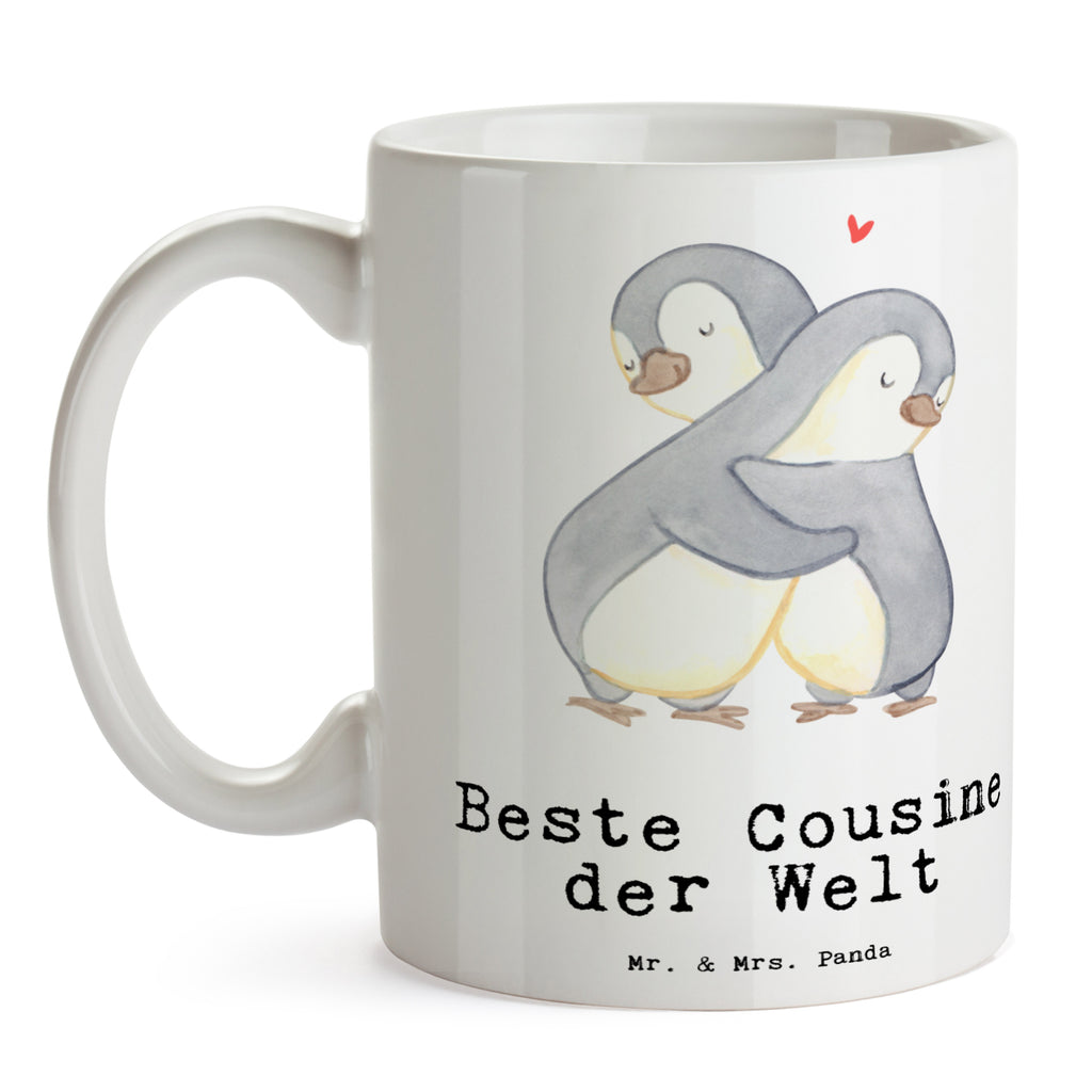 Tasse Pinguin Beste Cousine der Welt Becher, Kaffeetasse, Kaffeebecher, Tee, Frühstück, Büro, für, Dankeschön, Geschenk, Schenken, Geburtstag, Geburtstagsgeschenk, Geschenkidee, Danke, Bedanken, Mitbringsel, Freude machen, Geschenktipp, Cousine, Kusine, Kousine, Cousinchen, Tochter von Onkel, Tochter von Tante, Familie, Verwandtschaft, Cousin