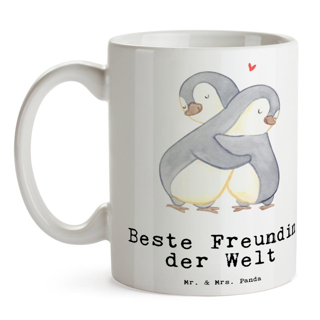 Tasse Pinguin Beste Freundin der Welt Becher, Kaffeetasse, Kaffeebecher, Tee, Frühstück, Büro, für, Dankeschön, Geschenk, Schenken, Geburtstag, Geburtstagsgeschenk, Geschenkidee, Danke, Bedanken, Mitbringsel, Freude machen, Geschenktipp, Freundin, beste Freundin, Ehefrau, Frau, bae, bff, Freundinnen, Jahrestag, Freundschaft. Liebste, beste, Spruch
