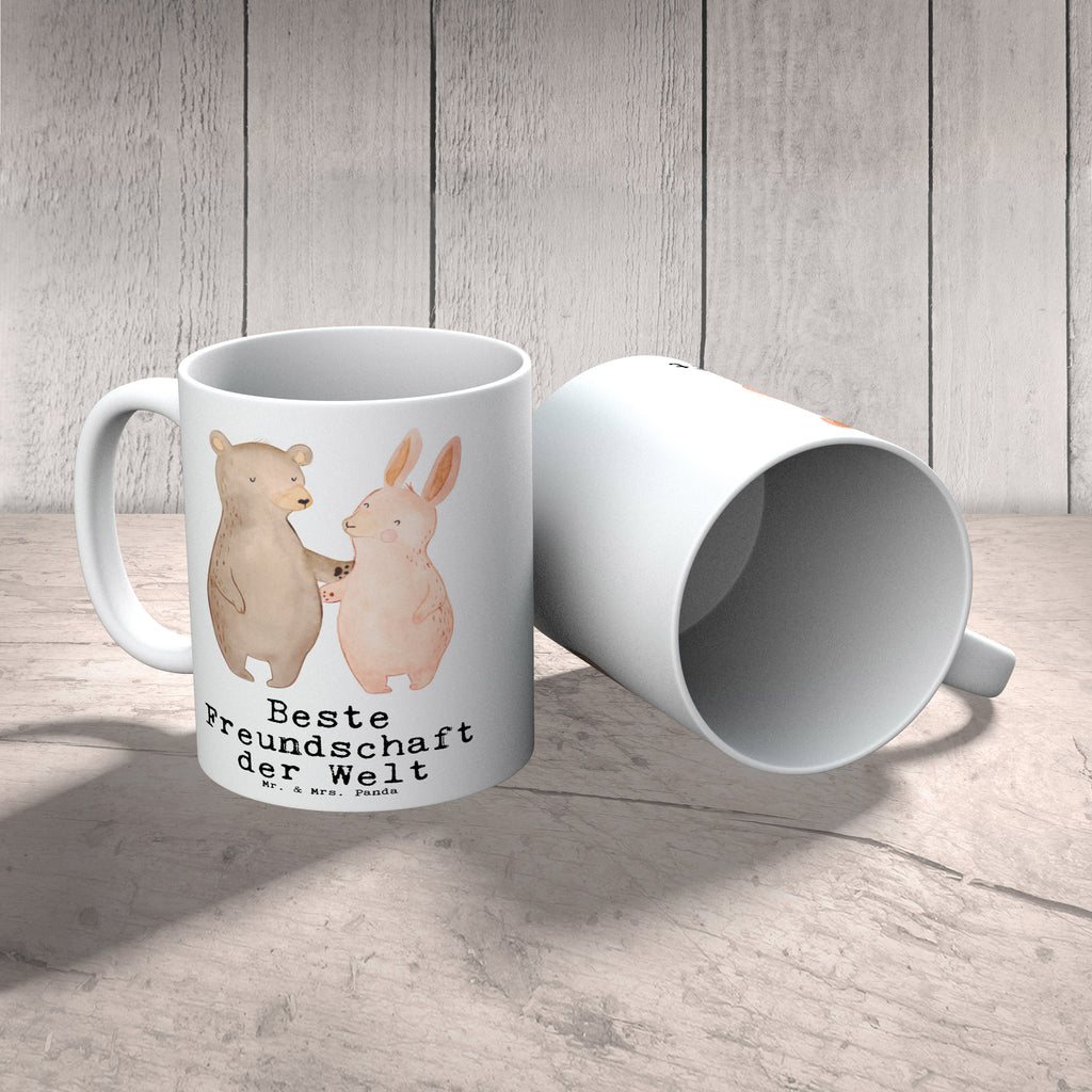 Tasse Hase Beste Freundschaft der Welt Becher, Kaffeetasse, Kaffeebecher, Tee, Frühstück, Büro, für, Dankeschön, Geschenk, Schenken, Geburtstag, Geburtstagsgeschenk, Geschenkidee, Danke, Bedanken, Mitbringsel, Freude machen, Geschenktipp, Freundschaft, Freunde, Freunde fürs Leben, best friends, Freundin, Freund, Clique, Kumpel, bae, bff