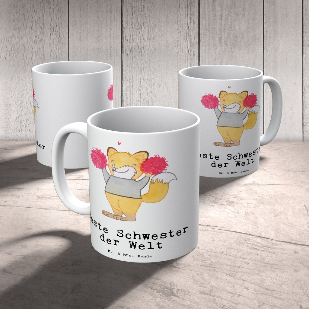 Tasse Fuchs Beste Schwester der Welt Becher, Kaffeetasse, Kaffeebecher, Tee, Frühstück, Büro, für, Dankeschön, Geschenk, Schenken, Geburtstag, Geburtstagsgeschenk, Geschenkidee, Danke, Bedanken, Mitbringsel, Freude machen, Geschenktipp, Schwester, Geschwister, Schwesterherz, Sister, Familie, Kleinigkeit, Beste, Tochter