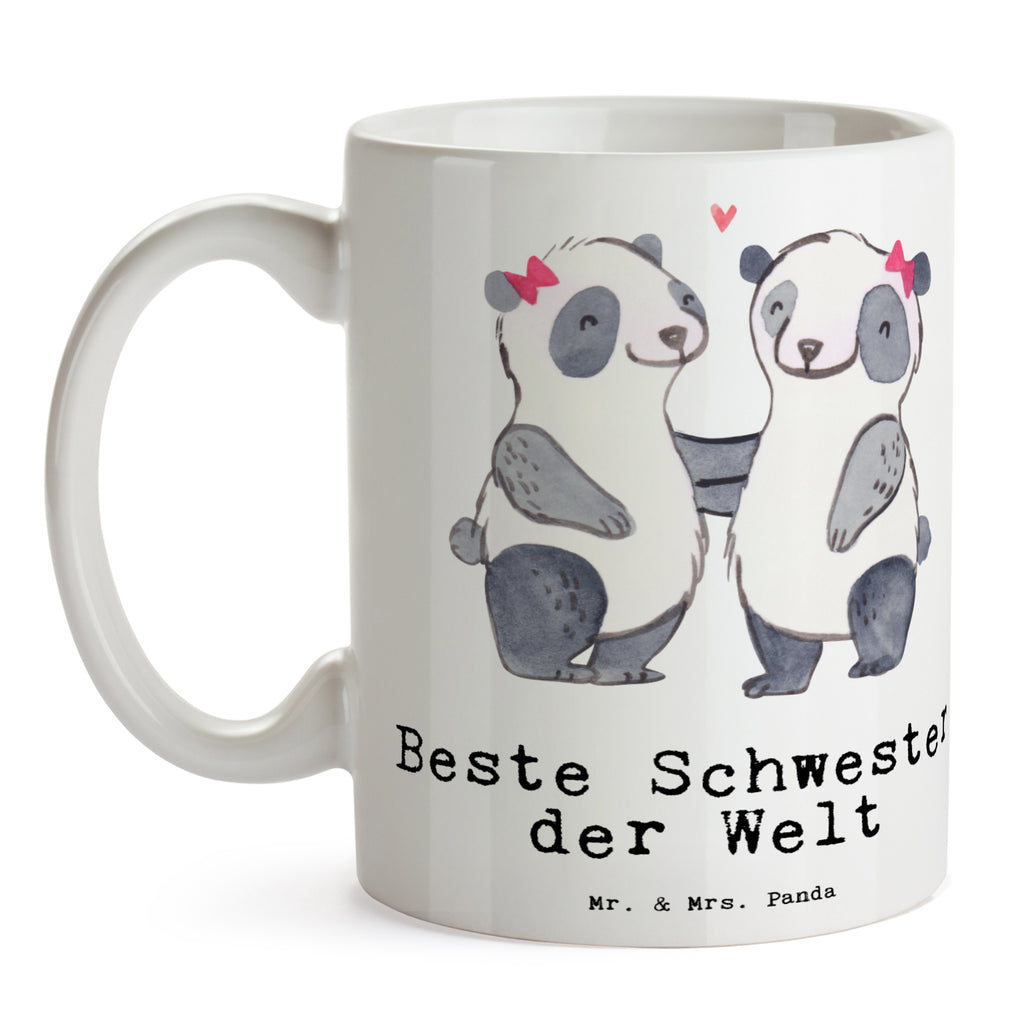 Tasse Panda Beste Schwester der Welt Becher, Kaffeetasse, Kaffeebecher, Tee, Frühstück, Büro, für, Dankeschön, Geschenk, Schenken, Geburtstag, Geburtstagsgeschenk, Geschenkidee, Danke, Bedanken, Mitbringsel, Freude machen, Geschenktipp, Schwestern, Schwester, Geschwister, Schwesterherz, Sister, Familie, Kleinigkeit, Beste, Tochter, Liebe, Kinder