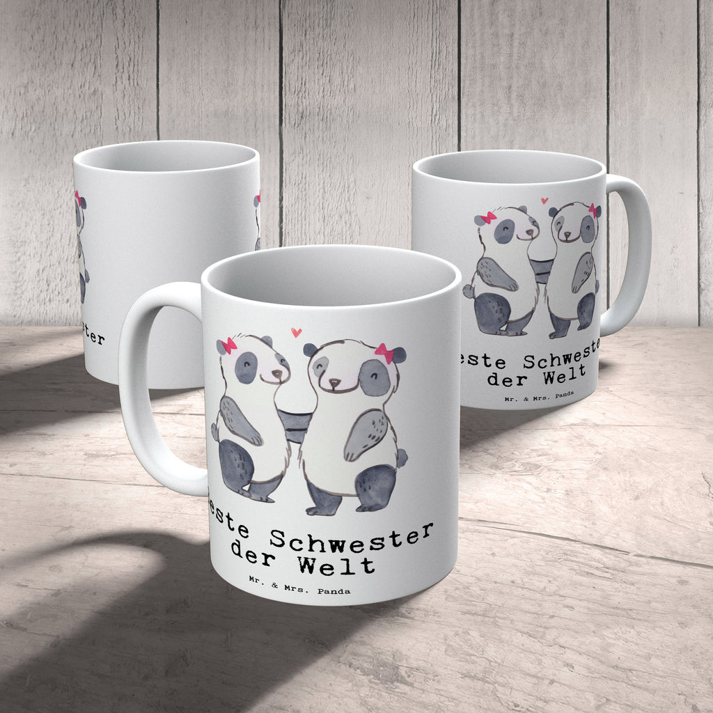 Tasse Panda Beste Schwester der Welt Becher, Kaffeetasse, Kaffeebecher, Tee, Frühstück, Büro, für, Dankeschön, Geschenk, Schenken, Geburtstag, Geburtstagsgeschenk, Geschenkidee, Danke, Bedanken, Mitbringsel, Freude machen, Geschenktipp, Schwestern, Schwester, Geschwister, Schwesterherz, Sister, Familie, Kleinigkeit, Beste, Tochter, Liebe, Kinder
