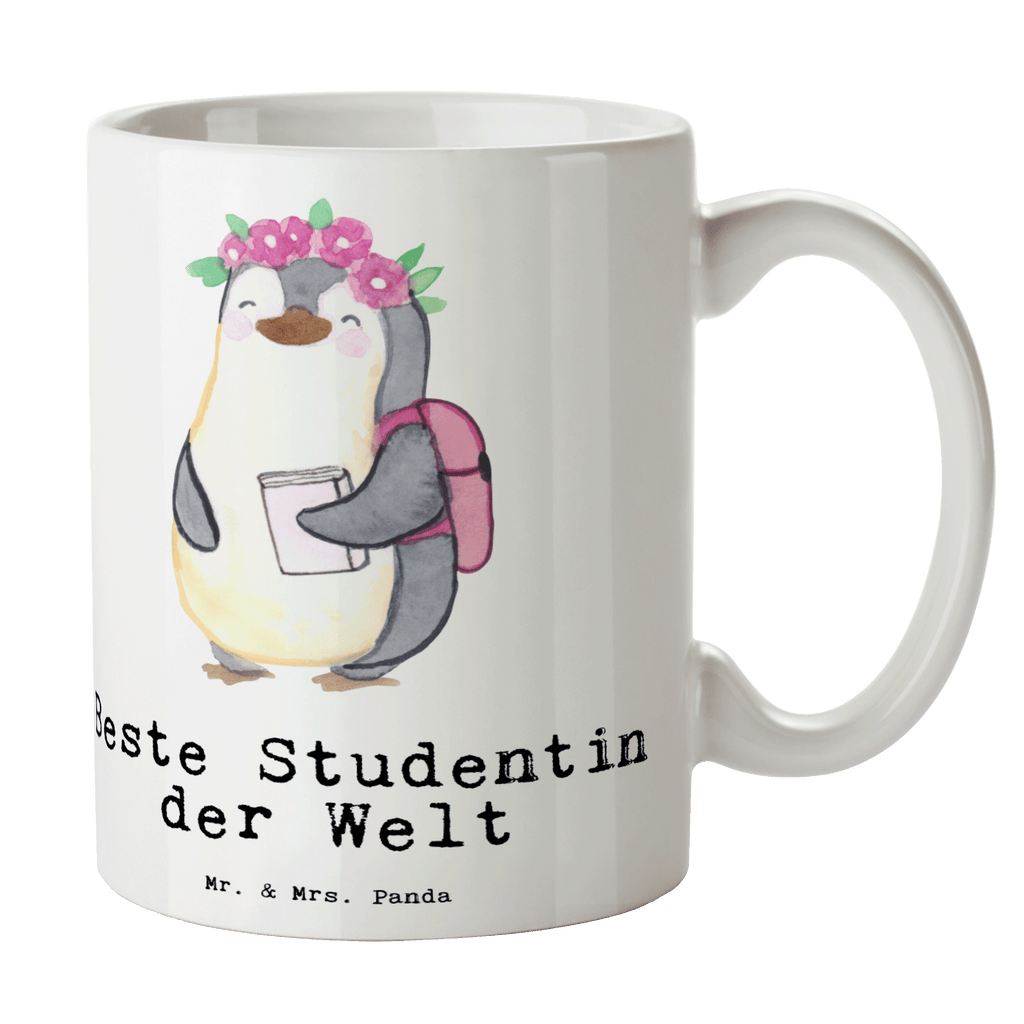 Tasse Pinguin Beste Studentin der Welt Becher, Kaffeetasse, Kaffeebecher, Tee, Frühstück, Büro, für, Dankeschön, Geschenk, Schenken, Geburtstag, Geburtstagsgeschenk, Geschenkidee, Danke, Bedanken, Mitbringsel, Freude machen, Geschenktipp, Studentin, Studium, Tochter, Spaß, Musterschülerin, lustig, Studienabschluss, witzig, Universität, Abschluss, Alumni, Uni, Studenten, Hochschule