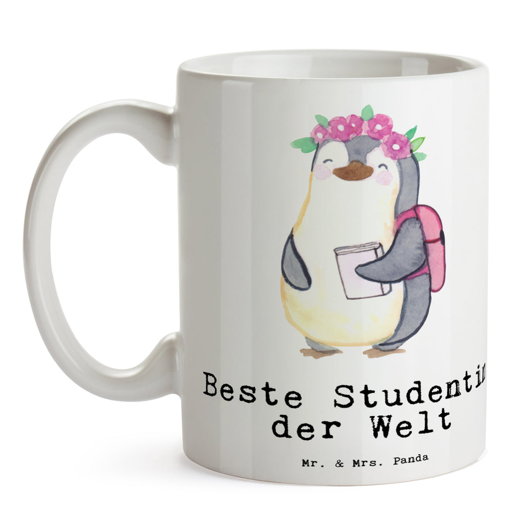 Tasse Pinguin Beste Studentin der Welt Becher, Kaffeetasse, Kaffeebecher, Tee, Frühstück, Büro, für, Dankeschön, Geschenk, Schenken, Geburtstag, Geburtstagsgeschenk, Geschenkidee, Danke, Bedanken, Mitbringsel, Freude machen, Geschenktipp, Studentin, Studium, Tochter, Spaß, Musterschülerin, lustig, Studienabschluss, witzig, Universität, Abschluss, Alumni, Uni, Studenten, Hochschule