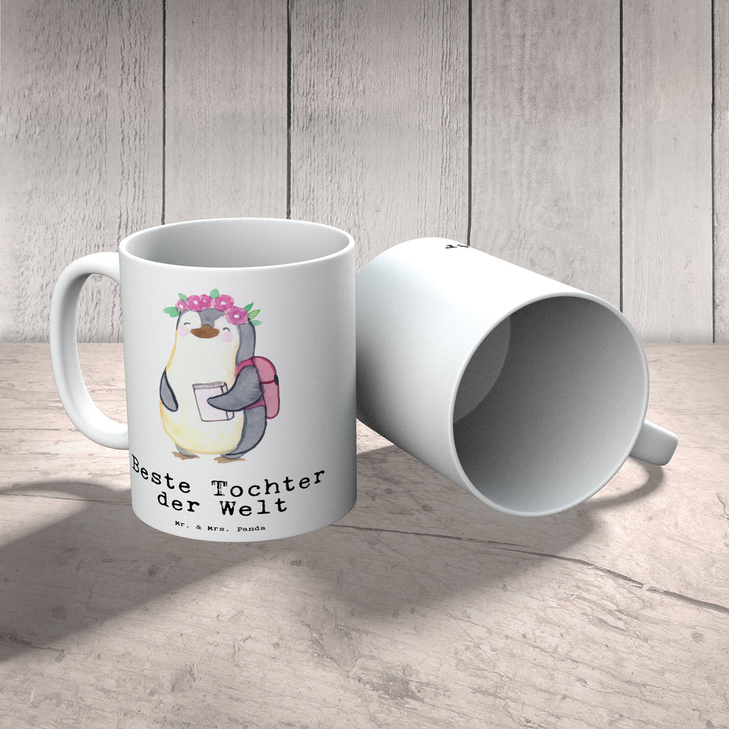 Tasse Pinguin Beste Tochter der Welt Becher, Kaffeetasse, Kaffeebecher, Tee, Frühstück, Büro, für, Dankeschön, Geschenk, Schenken, Geburtstag, Geburtstagsgeschenk, Geschenkidee, Danke, Bedanken, Mitbringsel, Freude machen, Geschenktipp, Tochter, Töchter, Töchterchen, Geburt, Kleine, Mutter, Vater, Kind, Kinder, Familie, Belohnung