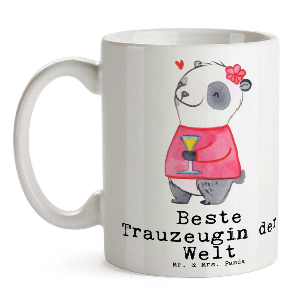 Tasse Panda Beste Trauzeugin der Welt Becher, Kaffeetasse, Kaffeebecher, Tee, Frühstück, Büro, für, Dankeschön, Geschenk, Schenken, Geburtstag, Geburtstagsgeschenk, Geschenkidee, Danke, Bedanken, Mitbringsel, Freude machen, Geschenktipp, Trauzeugin, Trauhzeugin, Freundin, Hochzeit, Heirat, JGA, Trauung, Kirche, Standesamt, Braut