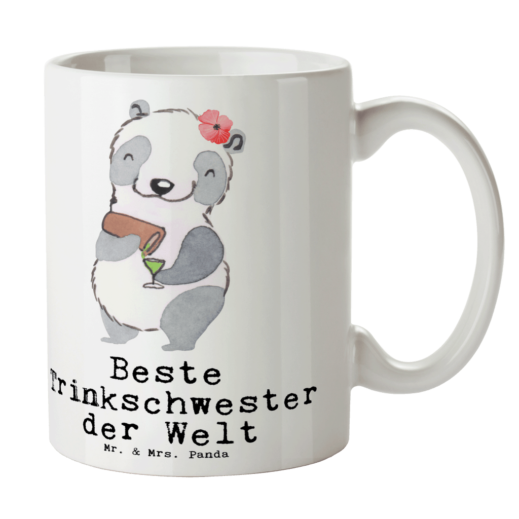 Tasse Panda Beste Trinkschwester der Welt Becher, Kaffeetasse, Kaffeebecher, Tee, Frühstück, Büro, für, Dankeschön, Geschenk, Schenken, Geburtstag, Geburtstagsgeschenk, Geschenkidee, Danke, Bedanken, Mitbringsel, Freude machen, Geschenktipp, Trinkschwester, Saufschwester, Schwester, Sister, Freundin, Party, Bae, Trinken, Alkohol, Wochenende, Kleinigkeit, Sister from another Mister