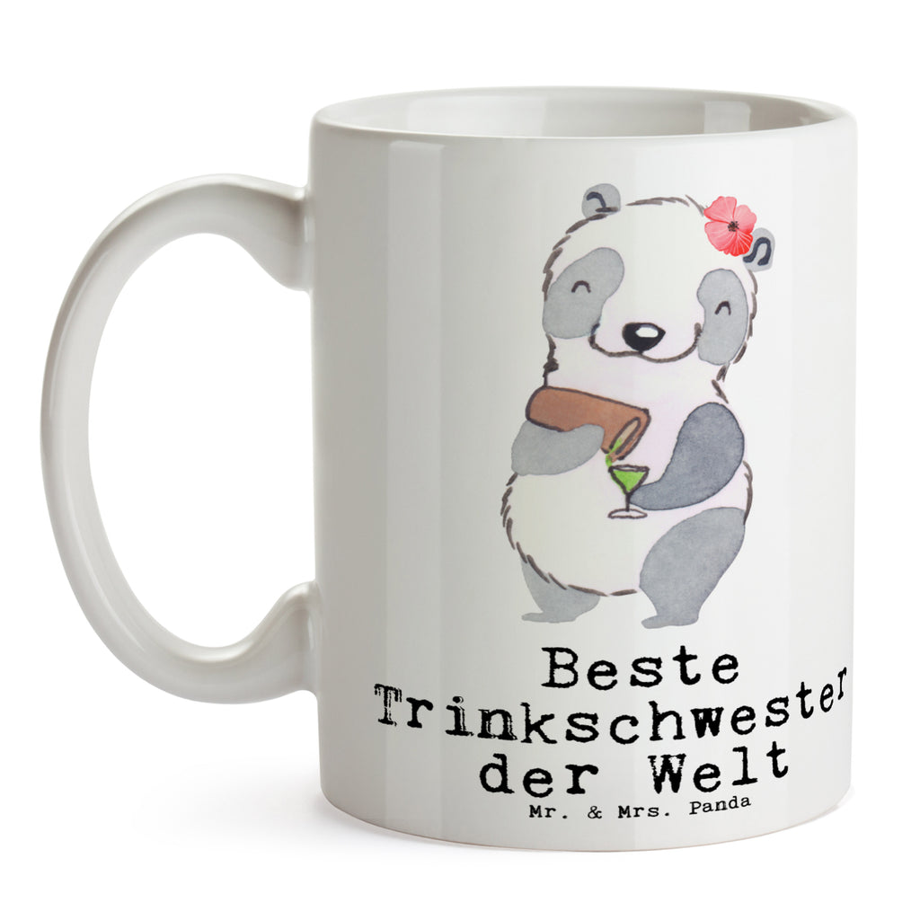 Tasse Panda Beste Trinkschwester der Welt Becher, Kaffeetasse, Kaffeebecher, Tee, Frühstück, Büro, für, Dankeschön, Geschenk, Schenken, Geburtstag, Geburtstagsgeschenk, Geschenkidee, Danke, Bedanken, Mitbringsel, Freude machen, Geschenktipp, Trinkschwester, Saufschwester, Schwester, Sister, Freundin, Party, Bae, Trinken, Alkohol, Wochenende, Kleinigkeit, Sister from another Mister