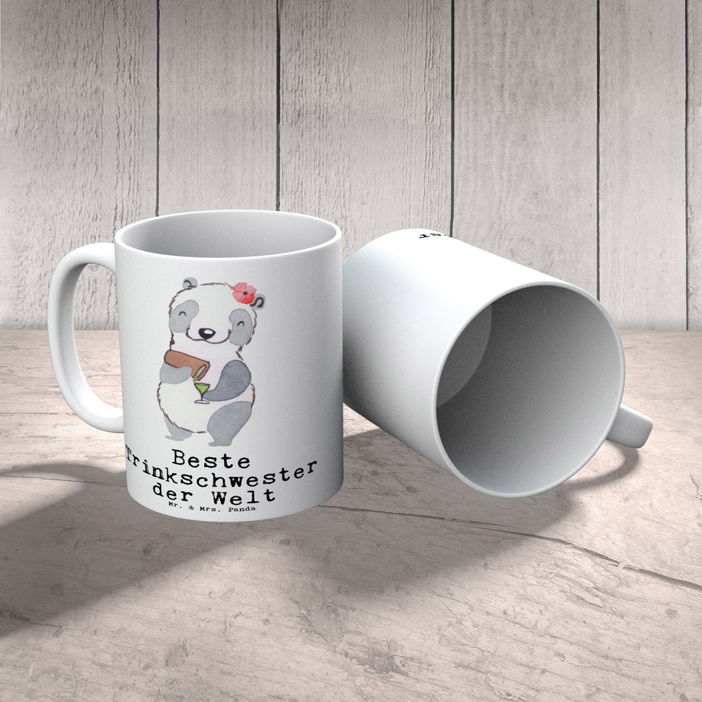 Tasse Panda Beste Trinkschwester der Welt Becher, Kaffeetasse, Kaffeebecher, Tee, Frühstück, Büro, für, Dankeschön, Geschenk, Schenken, Geburtstag, Geburtstagsgeschenk, Geschenkidee, Danke, Bedanken, Mitbringsel, Freude machen, Geschenktipp, Trinkschwester, Saufschwester, Schwester, Sister, Freundin, Party, Bae, Trinken, Alkohol, Wochenende, Kleinigkeit, Sister from another Mister
