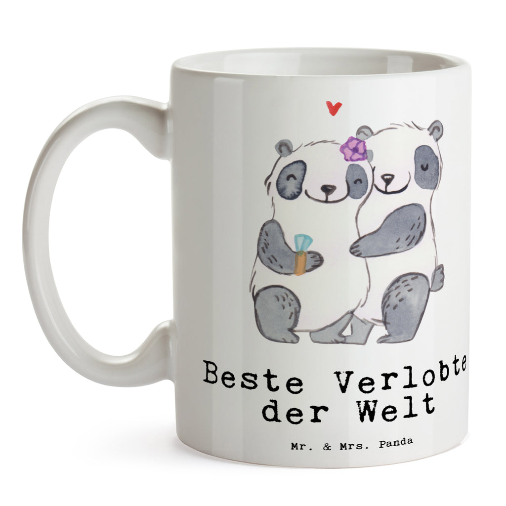 Tasse Panda Beste Verlobte der Welt Becher, Kaffeetasse, Kaffeebecher, Tee, Frühstück, Büro, für, Dankeschön, Geschenk, Schenken, Geburtstag, Geburtstagsgeschenk, Geschenkidee, Danke, Bedanken, Mitbringsel, Freude machen, Geschenktipp, Verlobte, Verloben, Verlobung, Traumfrau, Frau, Freundin, Ehefrau, Zukünftige, Hochzeit, Ehe