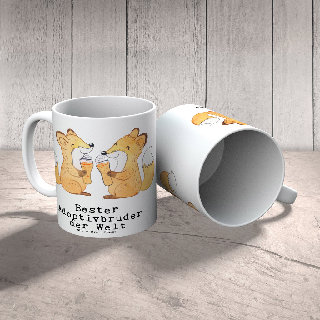 Tasse Fuchs Bester Adoptivbruder der Welt Becher, Kaffeetasse, Kaffeebecher, Tee, Frühstück, Büro, für, Dankeschön, Geschenk, Schenken, Geburtstag, Geburtstagsgeschenk, Geschenkidee, Danke, Bedanken, Mitbringsel, Freude machen, Geschenktipp, Adoptivbruder, adoptiert, Bruder, Brudi, Geschwister, Bruderherz, Schwester, Familie, Kleinigkeit, Brother, Bester, Sohn