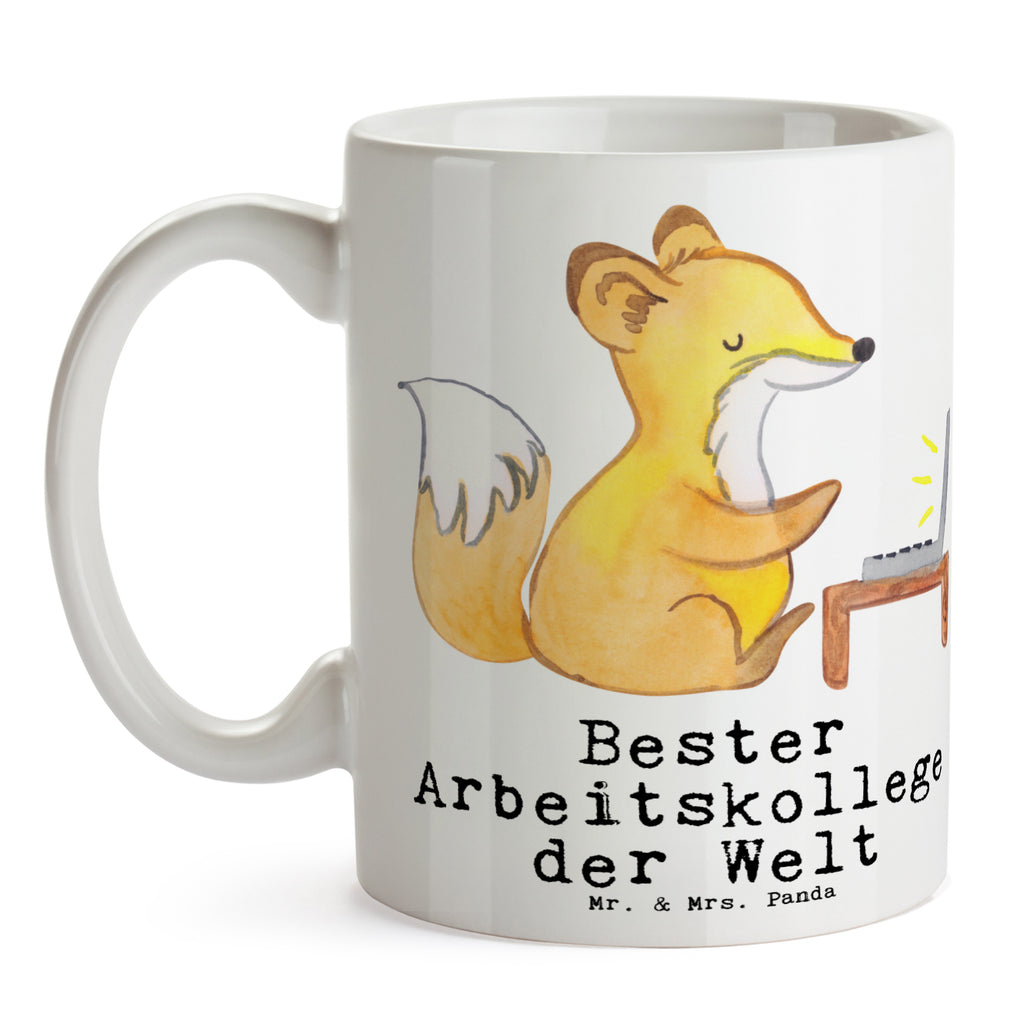 Tasse Fuchs Bester Arbeitskollege der Welt Becher, Kaffeetasse, Kaffeebecher, Tee, Frühstück, Büro, für, Dankeschön, Geschenk, Schenken, Geburtstag, Geburtstagsgeschenk, Geschenkidee, Danke, Bedanken, Mitbringsel, Freude machen, Geschenktipp, Arbeitskollege, Kollege, Abschiedsgeschenk, Ruhestand, Arbeit, Mitarbeiter, Berufsgenosse, Beruf