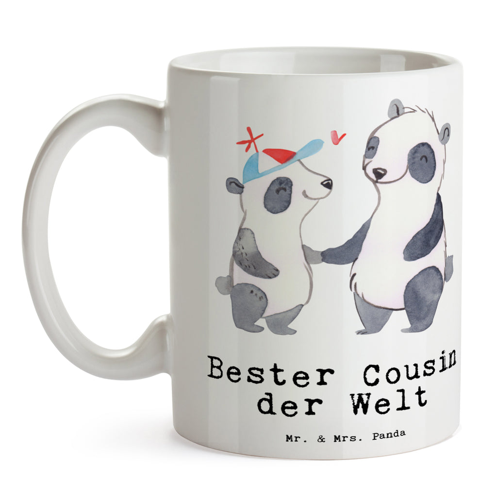 Tasse Panda Bester Cousin der Welt Becher, Kaffeetasse, Kaffeebecher, Tee, Frühstück, Büro, für, Dankeschön, Geschenk, Schenken, Geburtstag, Geburtstagsgeschenk, Geschenkidee, Danke, Bedanken, Mitbringsel, Freude machen, Geschenktipp, Cousin, Kousin, Vetter, Sohn von Onkel, Sohn von Tante, Familie, Verwandtschaft, Cousine