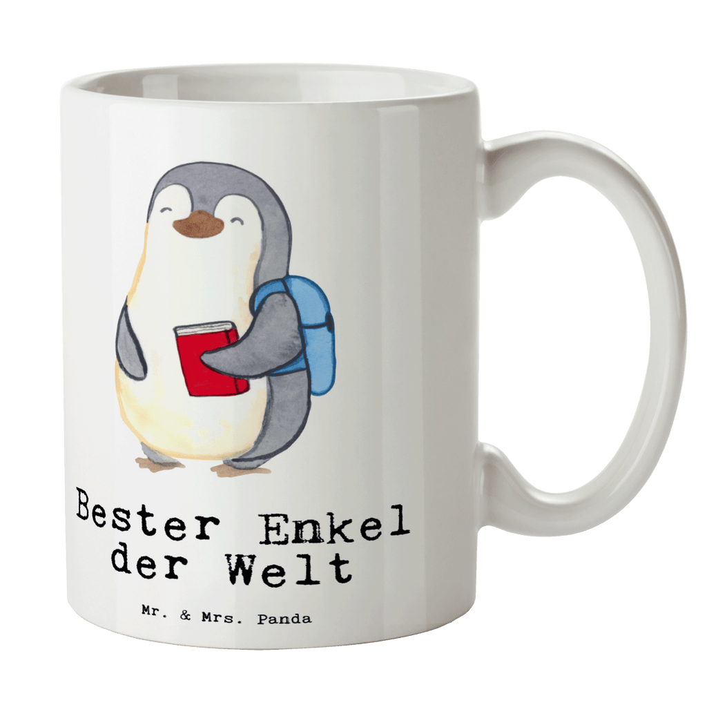 Tasse Pinguin Bester Enkel der Welt Becher, Kaffeetasse, Kaffeebecher, Tee, Frühstück, Büro, für, Dankeschön, Geschenk, Schenken, Geburtstag, Geburtstagsgeschenk, Geschenkidee, Danke, Bedanken, Mitbringsel, Freude machen, Geschenktipp, Enkel, Enkelkind, Enkelsohn, Oma, Opa, Kind von Tochter, Kind von Sohn, Taufe, Großsohn