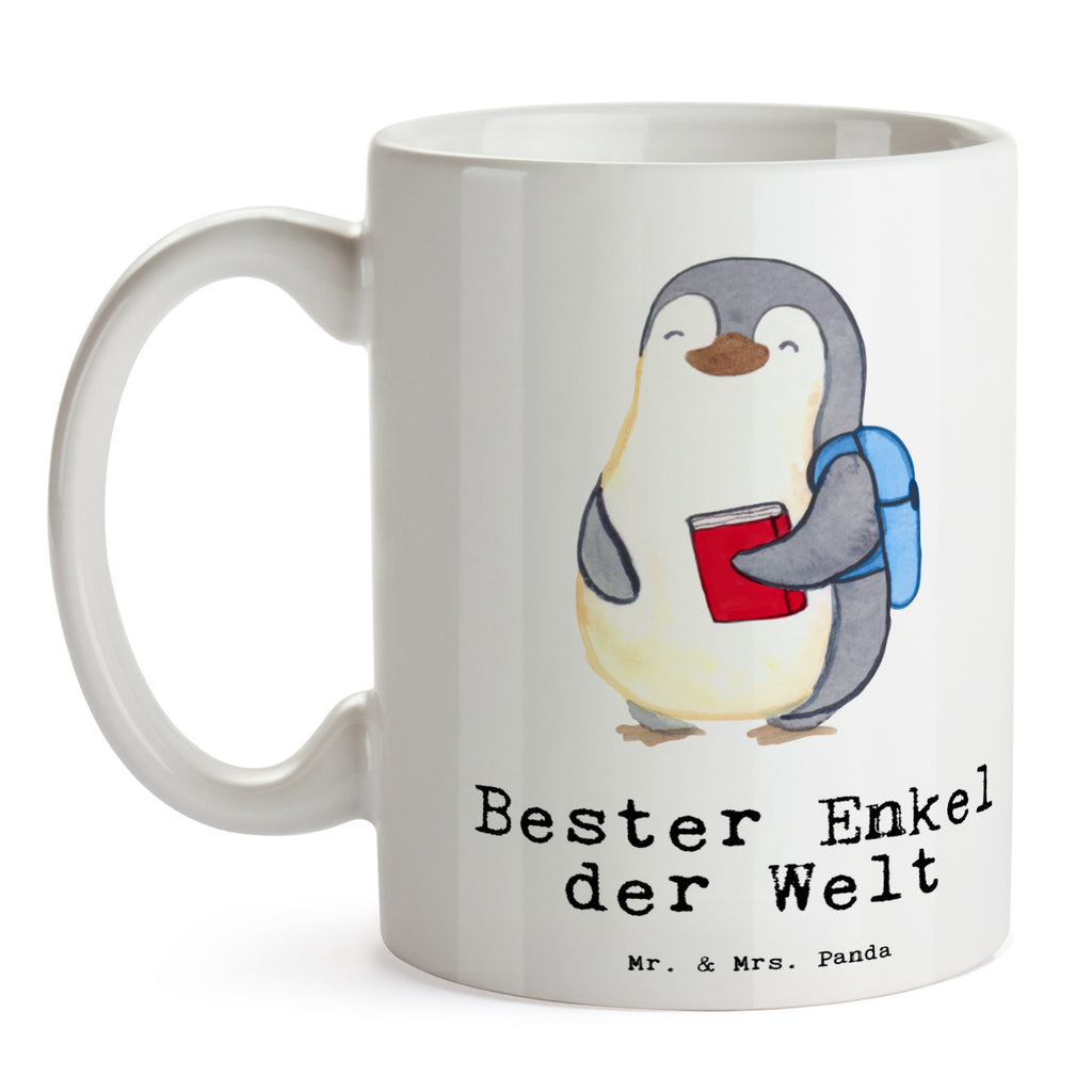 Tasse Pinguin Bester Enkel der Welt Becher, Kaffeetasse, Kaffeebecher, Tee, Frühstück, Büro, für, Dankeschön, Geschenk, Schenken, Geburtstag, Geburtstagsgeschenk, Geschenkidee, Danke, Bedanken, Mitbringsel, Freude machen, Geschenktipp, Enkel, Enkelkind, Enkelsohn, Oma, Opa, Kind von Tochter, Kind von Sohn, Taufe, Großsohn