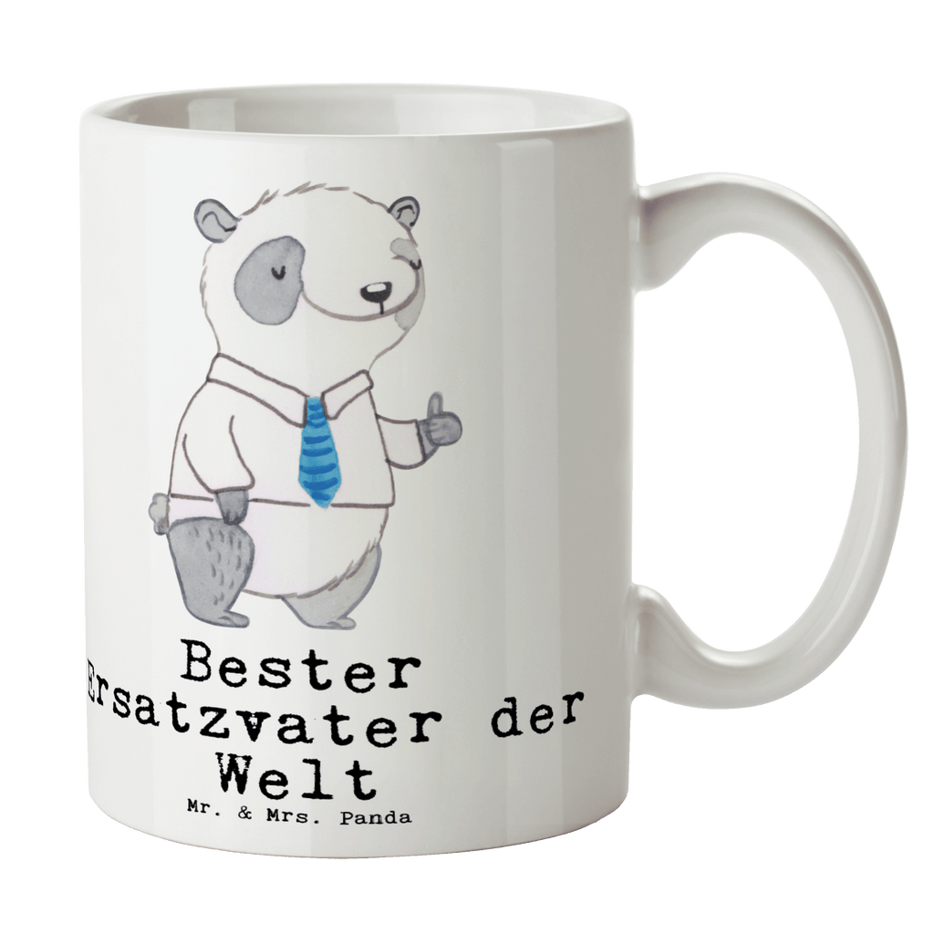 Tasse Panda Bester Ersatzvater der Welt Becher, Kaffeetasse, Kaffeebecher, Tee, Frühstück, Büro, für, Dankeschön, Geschenk, Schenken, Geburtstag, Geburtstagsgeschenk, Geschenkidee, Danke, Bedanken, Mitbringsel, Freude machen, Geschenktipp, Bester, Ersatzvater, Ersatz, zweiter, Vater, Papa, Dad, Daddy, Paps, Papi, Vati, Eltern, Geschenk Vater, Mann, Familie, Kleinigkeit