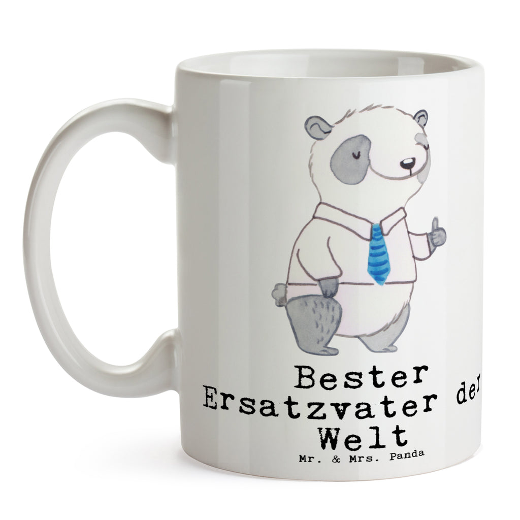 Tasse Panda Bester Ersatzvater der Welt Becher, Kaffeetasse, Kaffeebecher, Tee, Frühstück, Büro, für, Dankeschön, Geschenk, Schenken, Geburtstag, Geburtstagsgeschenk, Geschenkidee, Danke, Bedanken, Mitbringsel, Freude machen, Geschenktipp, Bester, Ersatzvater, Ersatz, zweiter, Vater, Papa, Dad, Daddy, Paps, Papi, Vati, Eltern, Geschenk Vater, Mann, Familie, Kleinigkeit
