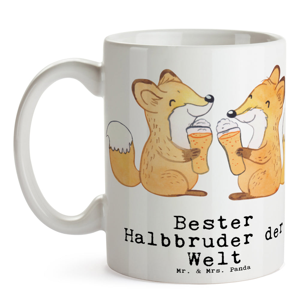 Tasse Fuchs Bester Halbbruder der Welt Becher, Kaffeetasse, Kaffeebecher, Tee, Frühstück, Büro, für, Dankeschön, Geschenk, Schenken, Geburtstag, Geburtstagsgeschenk, Geschenkidee, Danke, Bedanken, Mitbringsel, Freude machen, Geschenktipp, Halbbruder, Stiefbruder, Stief, Stiefgeschwister, Bruder, Brudi, Geschwister, Bruderherz, Schwester, Familie, Kleinigkeit, Brother, Bester, Sohn