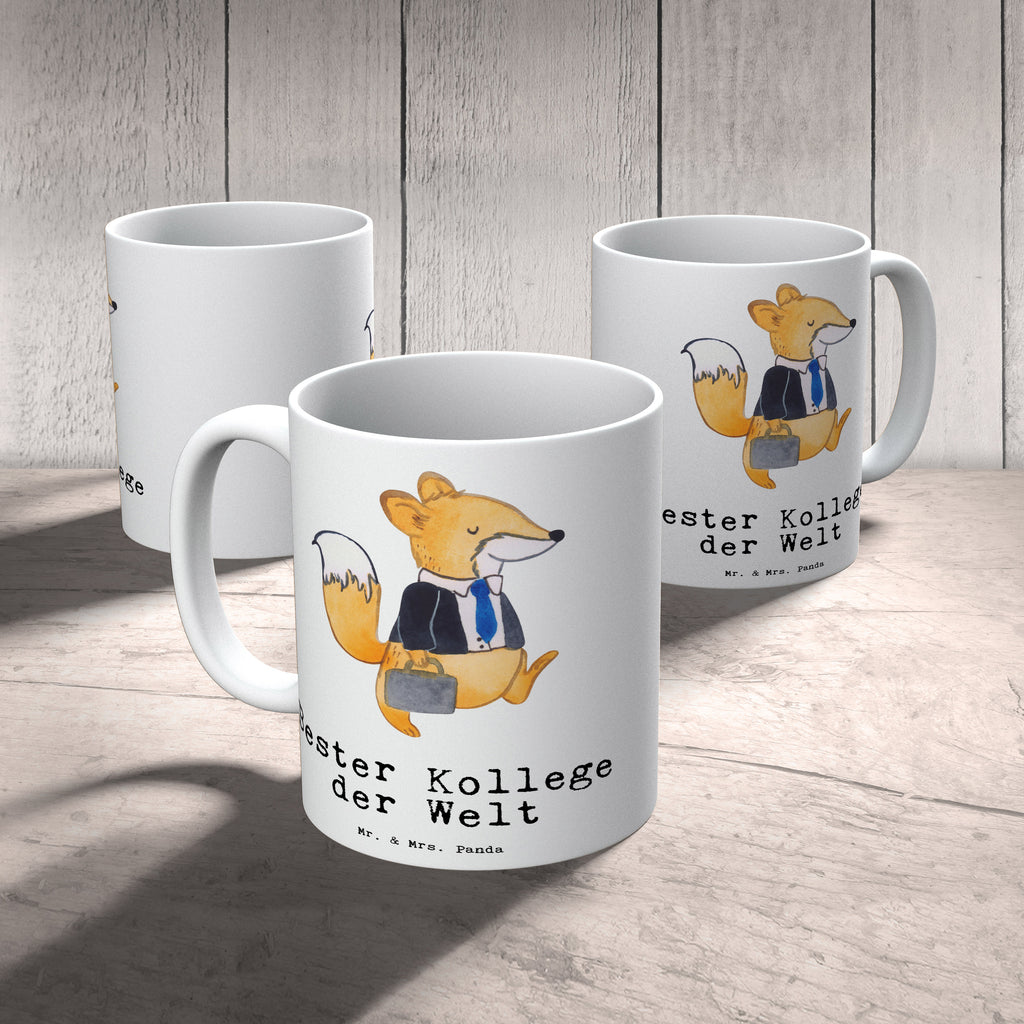 Tasse Fuchs Bester Kollege der Welt Becher, Kaffeetasse, Kaffeebecher, Tee, Frühstück, Büro, für, Dankeschön, Geschenk, Schenken, Geburtstag, Geburtstagsgeschenk, Geschenkidee, Danke, Bedanken, Mitbringsel, Freude machen, Geschenktipp, Arbeitskollege, Kollege, Abschiedsgeschenk, Ruhestand, Arbeit, Mitarbeiter, Berufsgenosse, Beruf