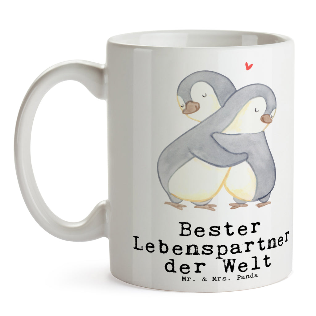 Tasse Pinguin Bester Lebenspartner der Welt Becher, Kaffeetasse, Kaffeebecher, Tee, Frühstück, Büro, für, Dankeschön, Geschenk, Schenken, Geburtstag, Geburtstagsgeschenk, Geschenkidee, Danke, Bedanken, Mitbringsel, Freude machen, Geschenktipp, Lebenspartner, Ehepartner, Partner, Ehemann, Ehefrau, Liebe, Freund, Freundin, Hochzeitstag, verliebt