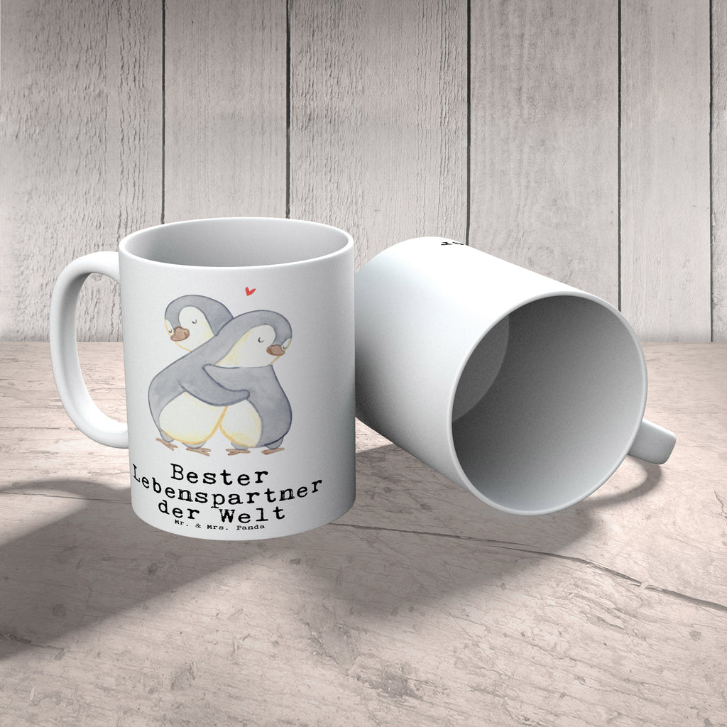 Tasse Pinguin Bester Lebenspartner der Welt Becher, Kaffeetasse, Kaffeebecher, Tee, Frühstück, Büro, für, Dankeschön, Geschenk, Schenken, Geburtstag, Geburtstagsgeschenk, Geschenkidee, Danke, Bedanken, Mitbringsel, Freude machen, Geschenktipp, Lebenspartner, Ehepartner, Partner, Ehemann, Ehefrau, Liebe, Freund, Freundin, Hochzeitstag, verliebt
