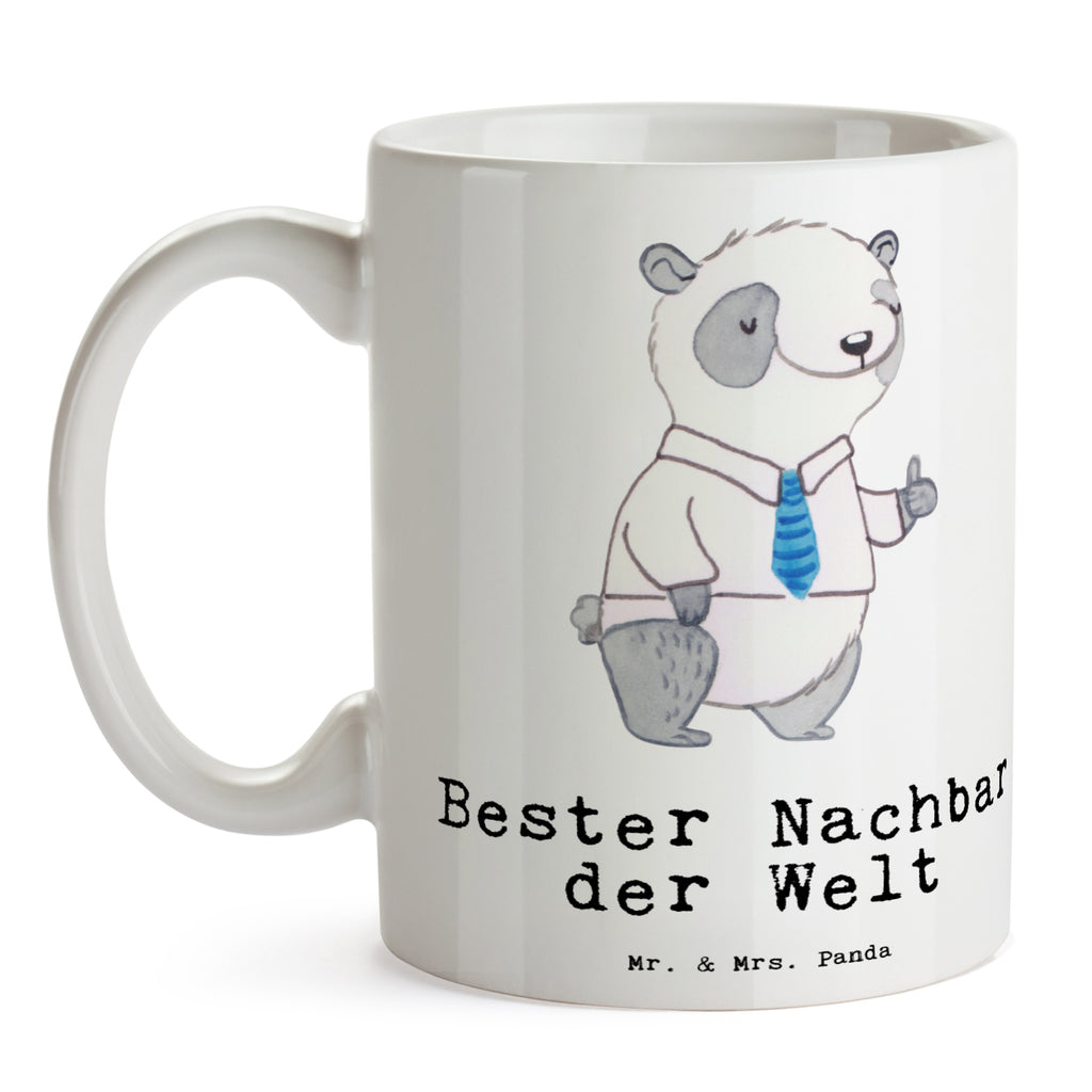 Tasse Panda Bester Nachbar der Welt Becher, Kaffeetasse, Kaffeebecher, Tee, Frühstück, Büro, für, Dankeschön, Geschenk, Schenken, Geburtstag, Geburtstagsgeschenk, Geschenkidee, Danke, Bedanken, Mitbringsel, Freude machen, Geschenktipp, Nachbar, Nachbarn, Nachbarschaft, Freund, Angrenzer, Anwohner, Bewohner, Freundschaft