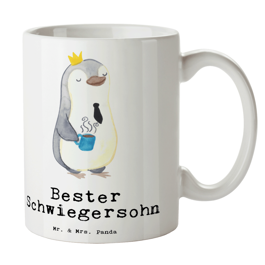 Tasse Pinguin Bester Schwiegersohn Becher, Kaffeetasse, Kaffeebecher, Tee, Frühstück, Büro, für, Dankeschön, Geschenk, Schenken, Geburtstag, Geburtstagsgeschenk, Geschenkidee, Danke, Bedanken, Mitbringsel, Freude machen, Geschenktipp, Schwiegersohn, Tochter, Ehefrau des Sohns, Frau, angeheiratet, Hochzeit, Heirat