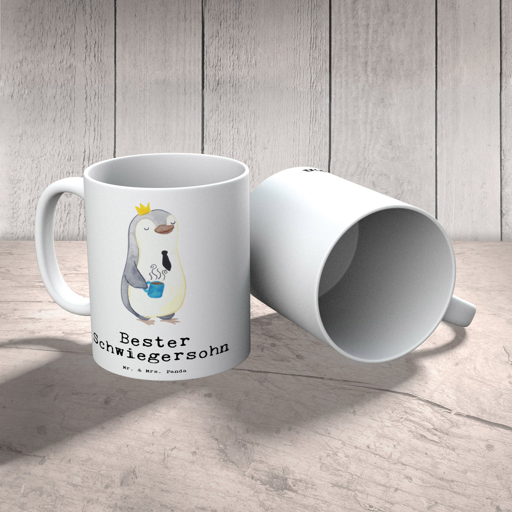 Tasse Pinguin Bester Schwiegersohn Becher, Kaffeetasse, Kaffeebecher, Tee, Frühstück, Büro, für, Dankeschön, Geschenk, Schenken, Geburtstag, Geburtstagsgeschenk, Geschenkidee, Danke, Bedanken, Mitbringsel, Freude machen, Geschenktipp, Schwiegersohn, Tochter, Ehefrau des Sohns, Frau, angeheiratet, Hochzeit, Heirat