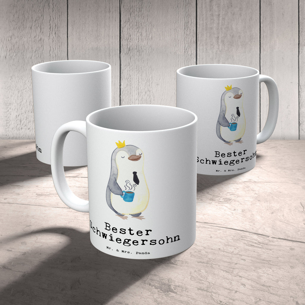Tasse Pinguin Bester Schwiegersohn Becher, Kaffeetasse, Kaffeebecher, Tee, Frühstück, Büro, für, Dankeschön, Geschenk, Schenken, Geburtstag, Geburtstagsgeschenk, Geschenkidee, Danke, Bedanken, Mitbringsel, Freude machen, Geschenktipp, Schwiegersohn, Tochter, Ehefrau des Sohns, Frau, angeheiratet, Hochzeit, Heirat