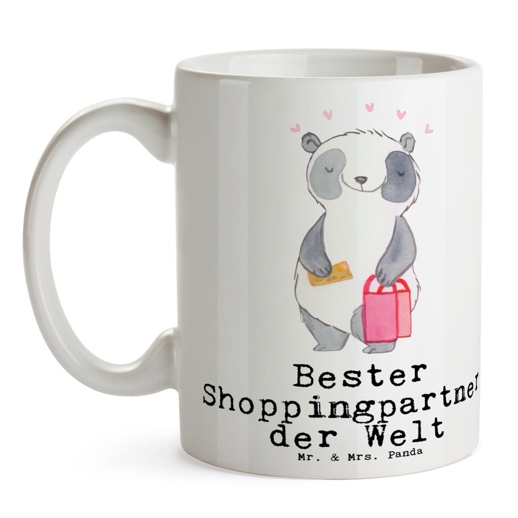 Tasse Panda Bester Shoppingpartner der Welt Becher, Kaffeetasse, Kaffeebecher, Tee, Frühstück, Büro, für, Dankeschön, Geschenk, Schenken, Geburtstag, Geburtstagsgeschenk, Geschenkidee, Danke, Bedanken, Mitbringsel, Freude machen, Geschenktipp, Shoppingpartner, Shoppen, Begleitung, Partner, Freundin, Freund, bff, Shopping, Einkaufen, Shopping-Queen, Queen, Bester