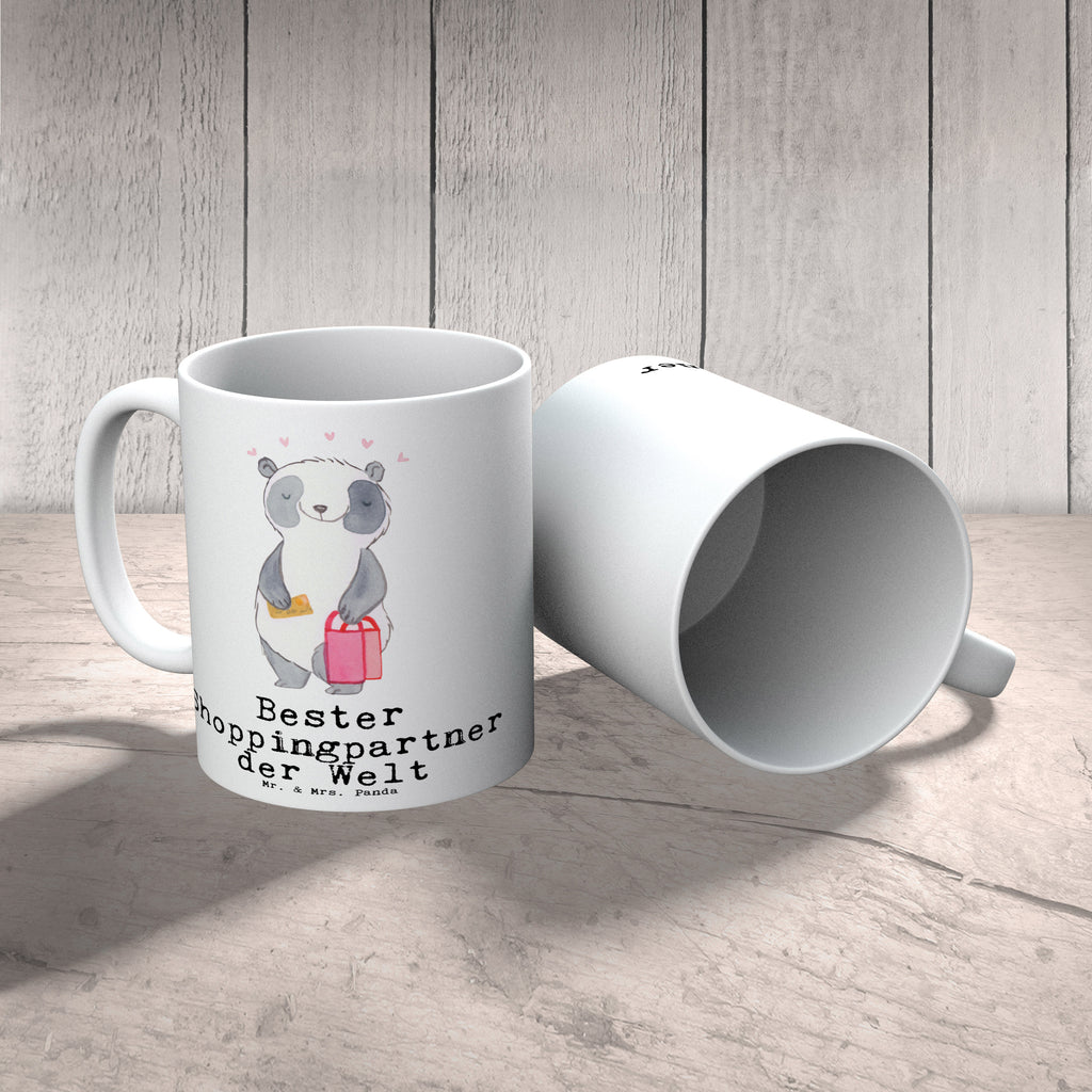 Tasse Panda Bester Shoppingpartner der Welt Becher, Kaffeetasse, Kaffeebecher, Tee, Frühstück, Büro, für, Dankeschön, Geschenk, Schenken, Geburtstag, Geburtstagsgeschenk, Geschenkidee, Danke, Bedanken, Mitbringsel, Freude machen, Geschenktipp, Shoppingpartner, Shoppen, Begleitung, Partner, Freundin, Freund, bff, Shopping, Einkaufen, Shopping-Queen, Queen, Bester