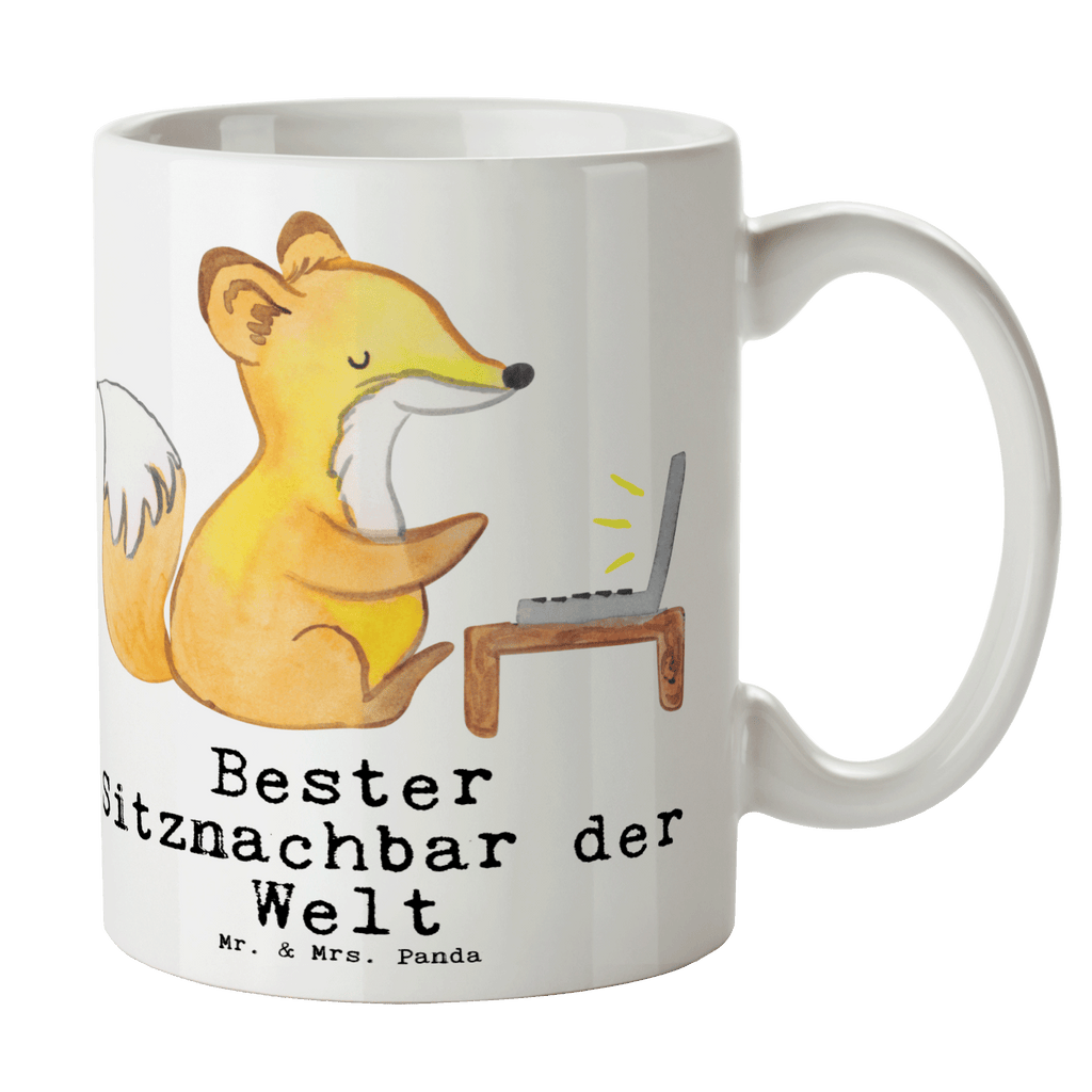 Tasse Fuchs Bester Sitznachbar der Welt Becher, Kaffeetasse, Kaffeebecher, Tee, Frühstück, Büro, für, Dankeschön, Geschenk, Schenken, Geburtstag, Geburtstagsgeschenk, Geschenkidee, Danke, Bedanken, Mitbringsel, Freude machen, Geschenktipp, Sitznachbar, Stuhlnachbar, Nachbar, Uni, Universität, Seminar, Kommilitone, Tischnachbar, Schule, Mitschüler, Mitstudent, Hochschule