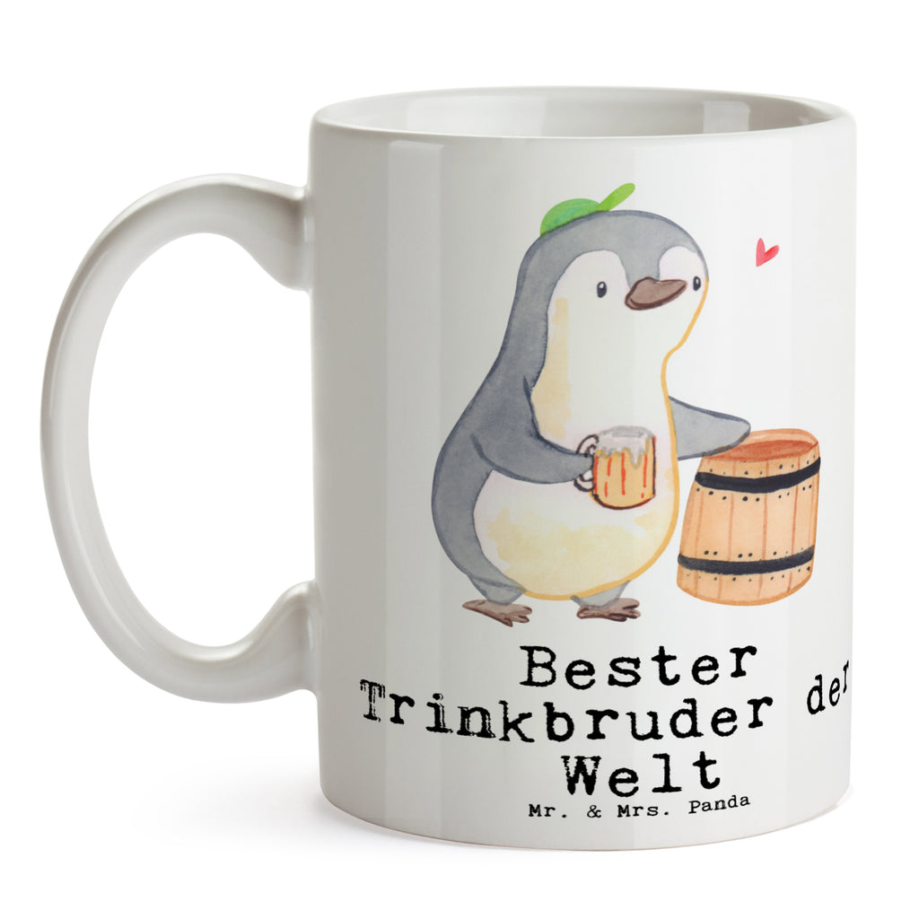 Tasse Pinguin Bester Trinkbruder der Welt Becher, Kaffeetasse, Kaffeebecher, Tee, Frühstück, Büro, für, Dankeschön, Geschenk, Schenken, Geburtstag, Geburtstagsgeschenk, Geschenkidee, Danke, Bedanken, Mitbringsel, Freude machen, Geschenktipp, Trinkbruder, Trinkkumpel, Kumpel, Saufkumpane, Kumpane, Trinken, Party, Kleinigkeit