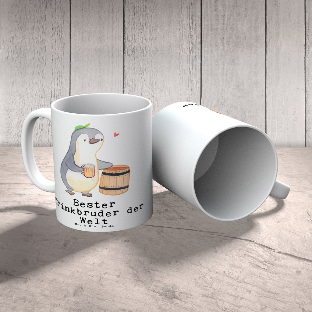Tasse Pinguin Bester Trinkbruder der Welt Becher, Kaffeetasse, Kaffeebecher, Tee, Frühstück, Büro, für, Dankeschön, Geschenk, Schenken, Geburtstag, Geburtstagsgeschenk, Geschenkidee, Danke, Bedanken, Mitbringsel, Freude machen, Geschenktipp, Trinkbruder, Trinkkumpel, Kumpel, Saufkumpane, Kumpane, Trinken, Party, Kleinigkeit