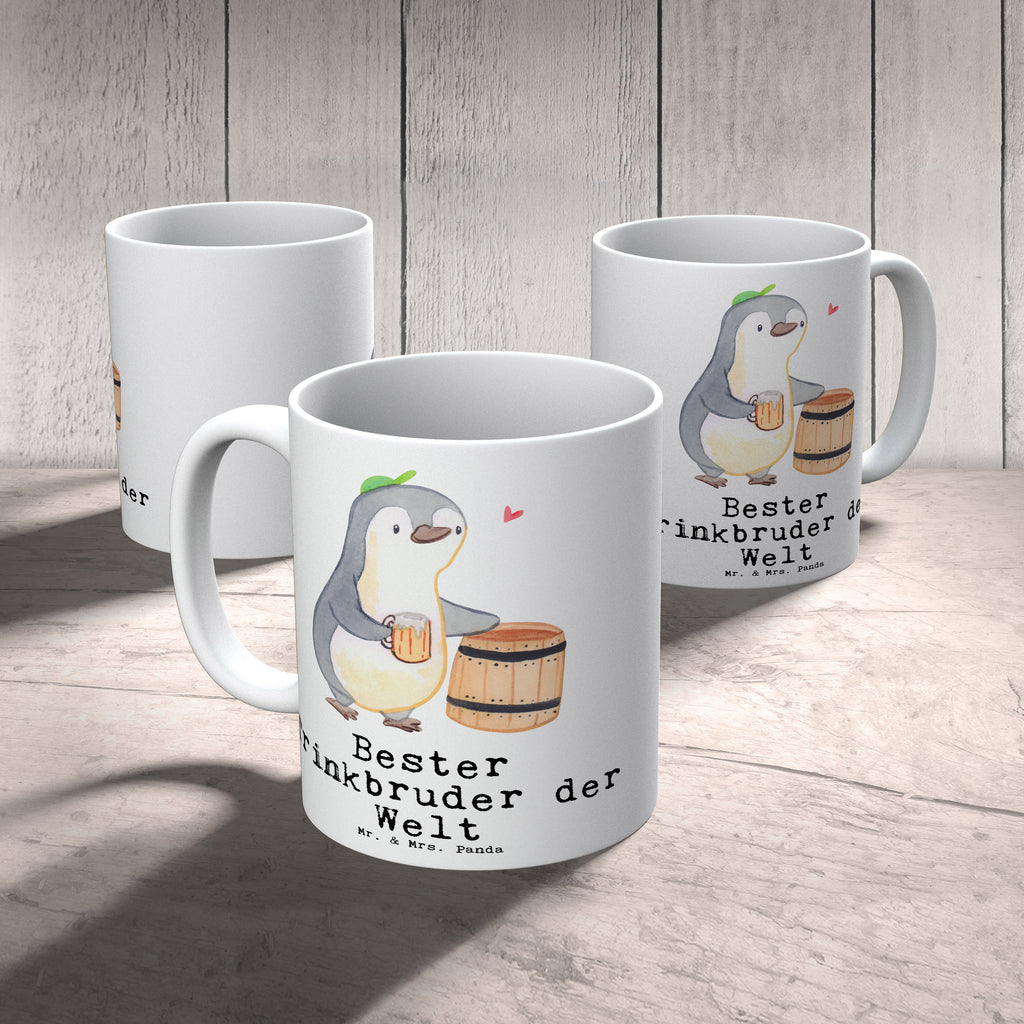 Tasse Pinguin Bester Trinkbruder der Welt Becher, Kaffeetasse, Kaffeebecher, Tee, Frühstück, Büro, für, Dankeschön, Geschenk, Schenken, Geburtstag, Geburtstagsgeschenk, Geschenkidee, Danke, Bedanken, Mitbringsel, Freude machen, Geschenktipp, Trinkbruder, Trinkkumpel, Kumpel, Saufkumpane, Kumpane, Trinken, Party, Kleinigkeit