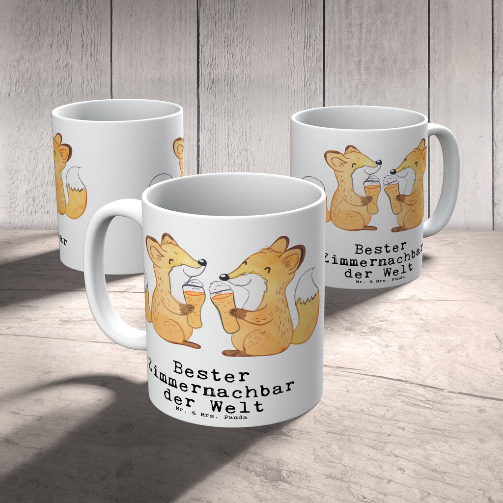 Tasse Fuchs Bester Zimmernachbar der Welt Becher, Kaffeetasse, Kaffeebecher, Tee, Frühstück, Büro, für, Dankeschön, Geschenk, Schenken, Geburtstag, Geburtstagsgeschenk, Geschenkidee, Danke, Bedanken, Mitbringsel, Freude machen, Geschenktipp, Zimmernachbar, Zimmernachbarn, Zimmer, Krankenhaus, Patient, Kollegin, Wohnheim, Nachbar, WG, Studentenwohnheim