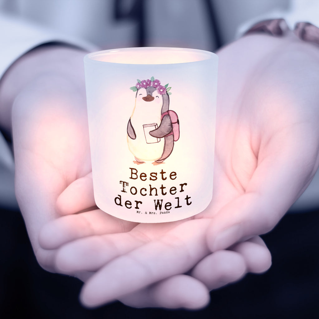 Windlicht Pinguin Beste Tochter der Welt Windlicht Glas, Teelichtglas, Teelichthalter, Teelichter, Kerzenglas, Windlicht Kerze, Kerzenlicht, für, Dankeschön, Geschenk, Schenken, Geburtstag, Geburtstagsgeschenk, Geschenkidee, Danke, Bedanken, Mitbringsel, Freude machen, Geschenktipp, Tochter, Töchter, Töchterchen, Geburt, Kleine, Mutter, Vater, Kind, Kinder, Familie, Belohnung