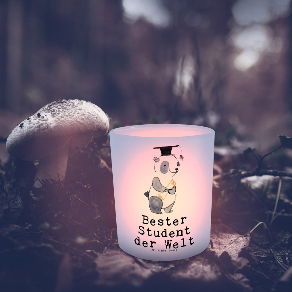 Windlicht Panda Bester Student der Welt Windlicht Glas, Teelichtglas, Teelichthalter, Teelichter, Kerzenglas, Windlicht Kerze, Kerzenlicht, für, Dankeschön, Geschenk, Schenken, Geburtstag, Geburtstagsgeschenk, Geschenkidee, Danke, Bedanken, Mitbringsel, Freude machen, Geschenktipp, Student, Studium, Sohn, Spaß, Musterschüler, lustig, Studienabschluss, witzig, Universität, Abschluss, Alumni, Uni, Studenten, Hochschule
