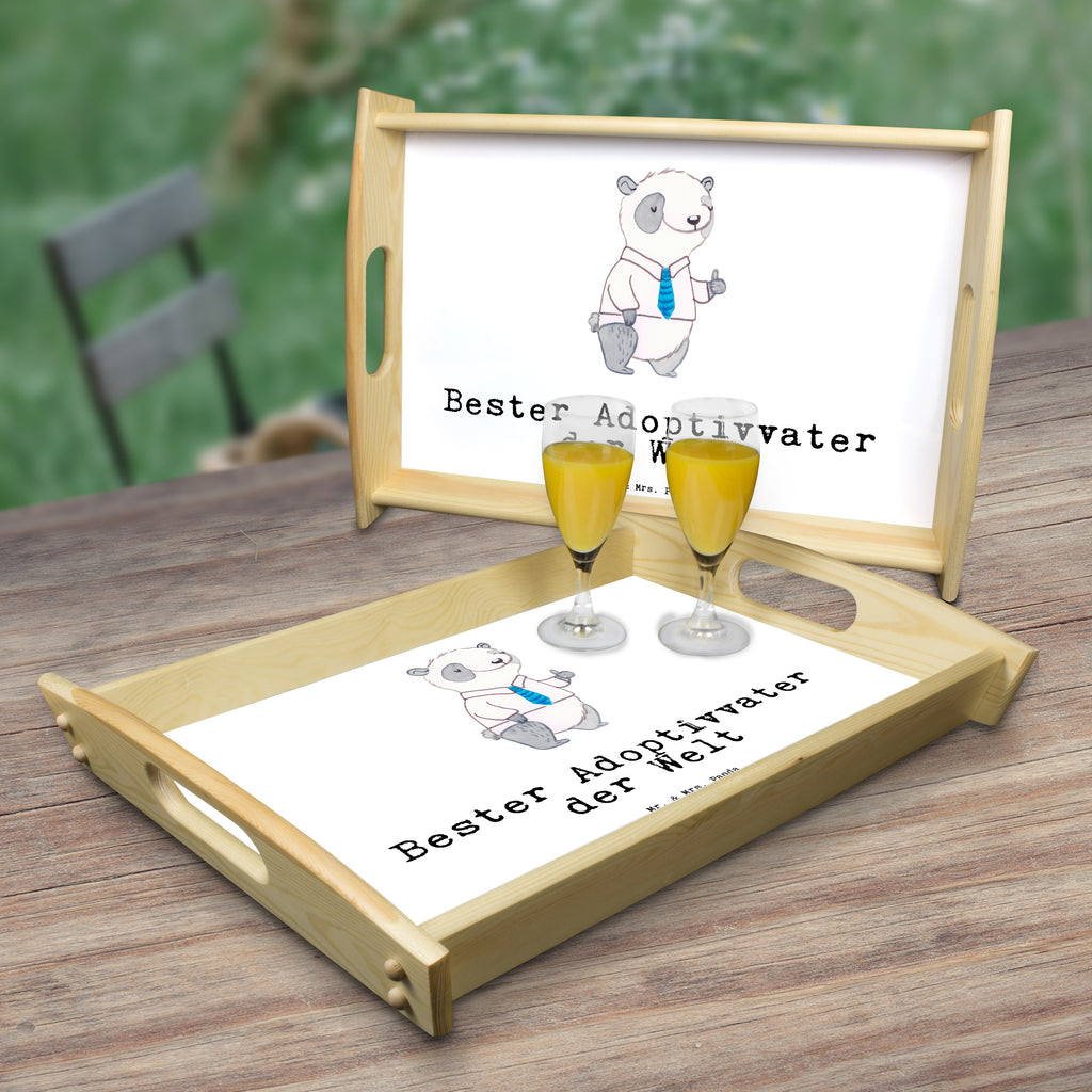 Serviertablett Panda Bester Adoptivvater der Welt Tablett, Holztablett, Küchentablett, Dekotablett, Frühstückstablett, für, Dankeschön, Geschenk, Schenken, Geburtstag, Geburtstagsgeschenk, Geschenkidee, Danke, Bedanken, Mitbringsel, Freude machen, Geschenktipp, Adoptiv vater, Adoption, adoptiert, Adoptivvater